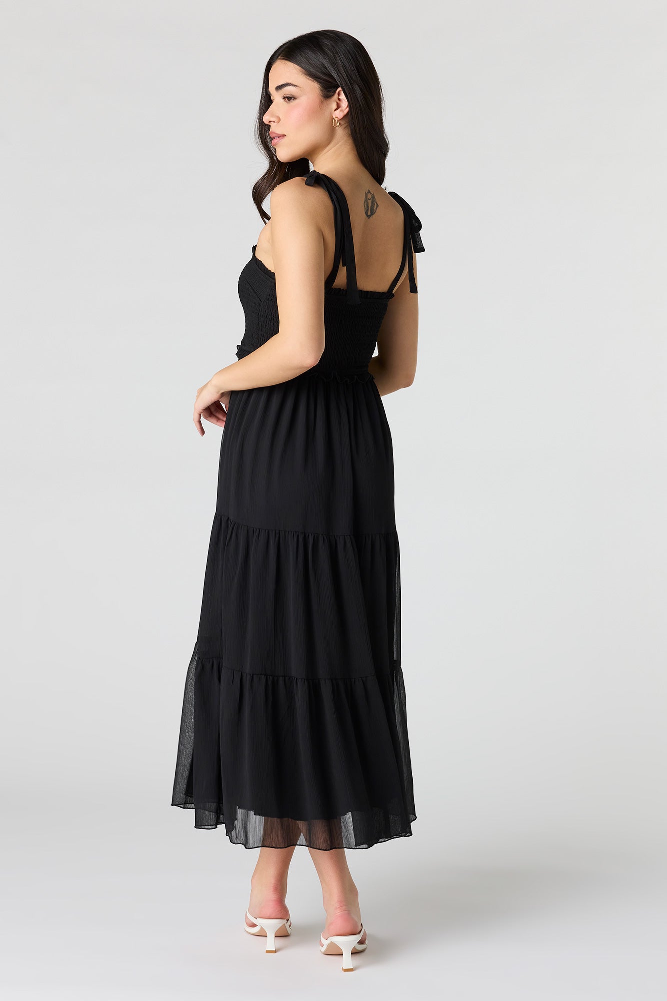 Chiffon Smocked Tiered Midi Dress