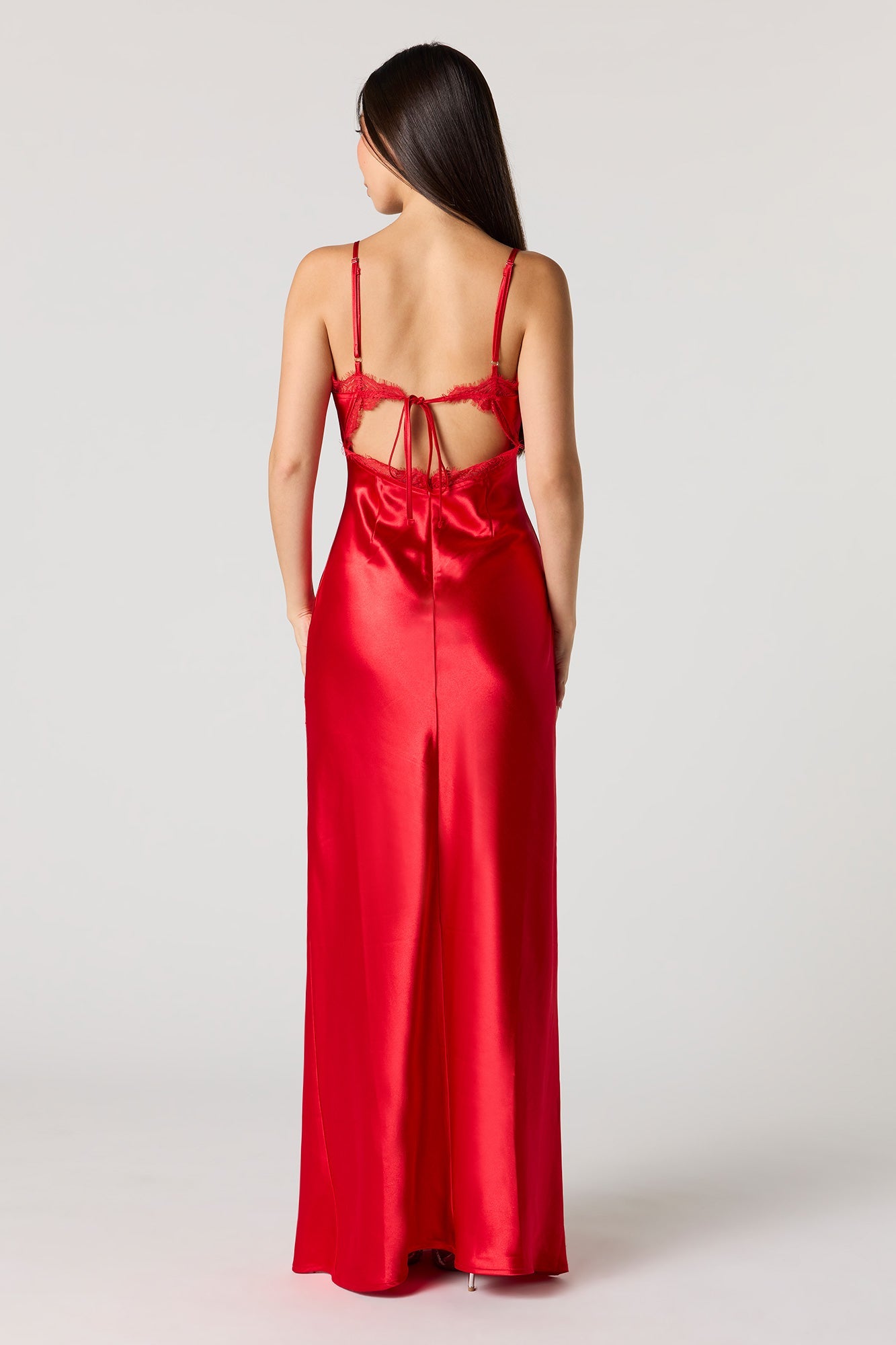Satin Cowl Neck Maxi Dress