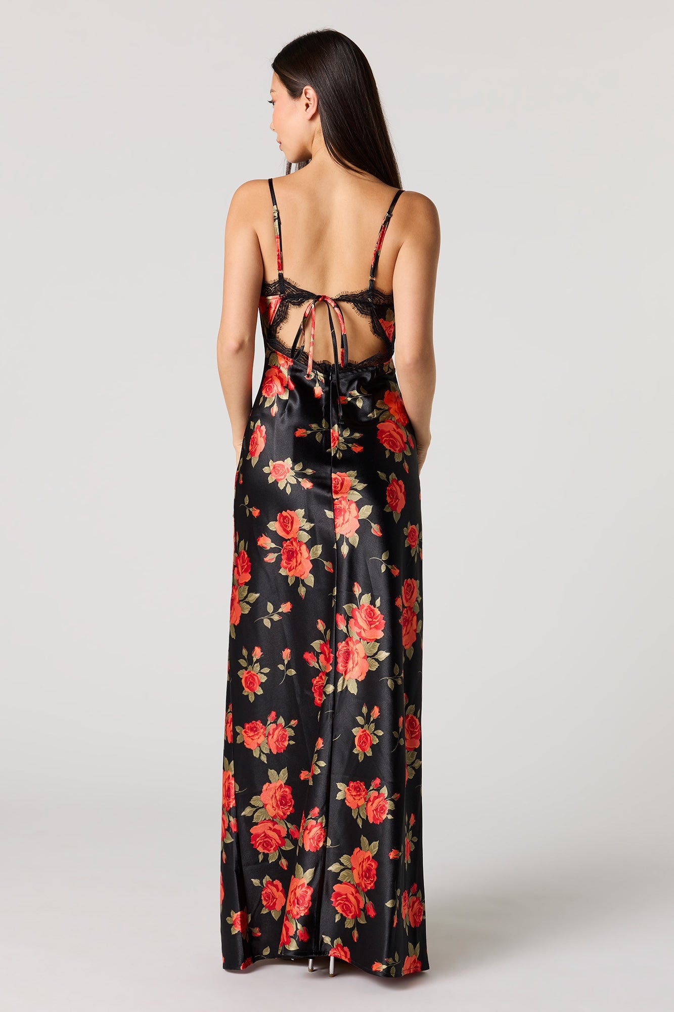 Satin Cowl Neck Maxi Dress