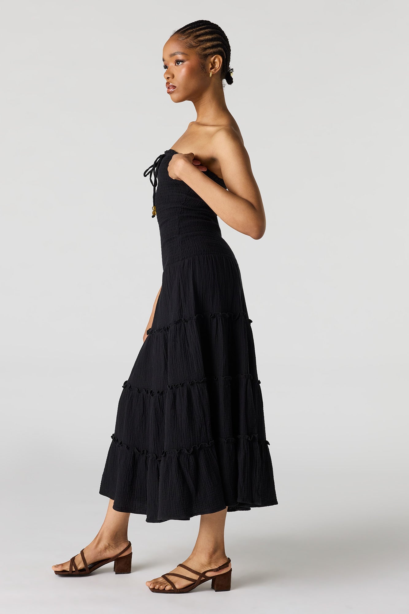 Smocked Tube Midi Dress