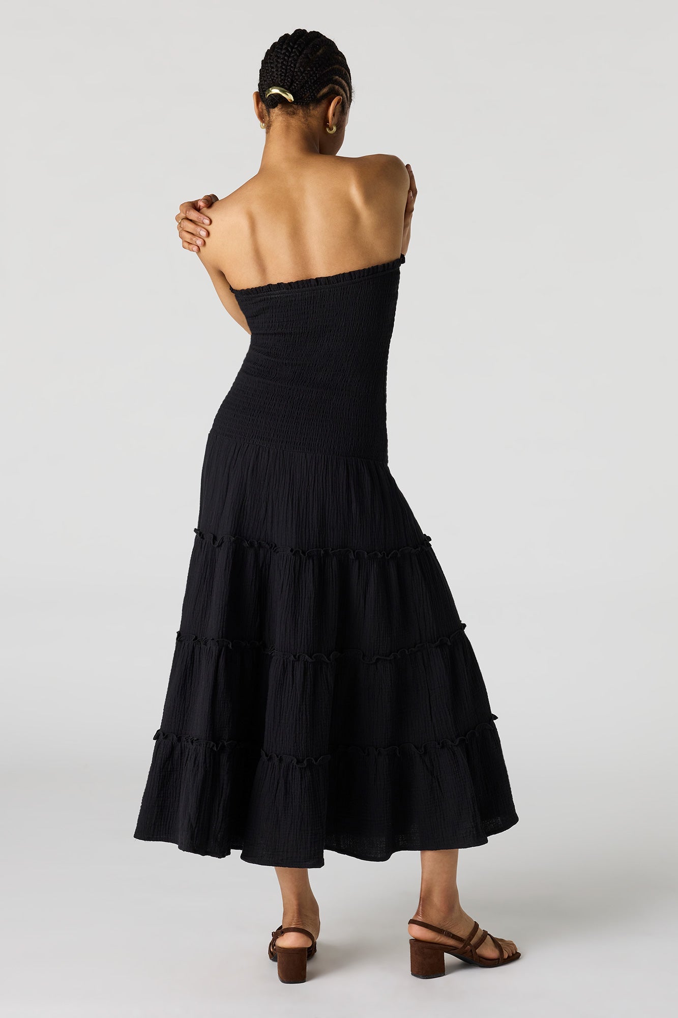 Smocked Tube Midi Dress