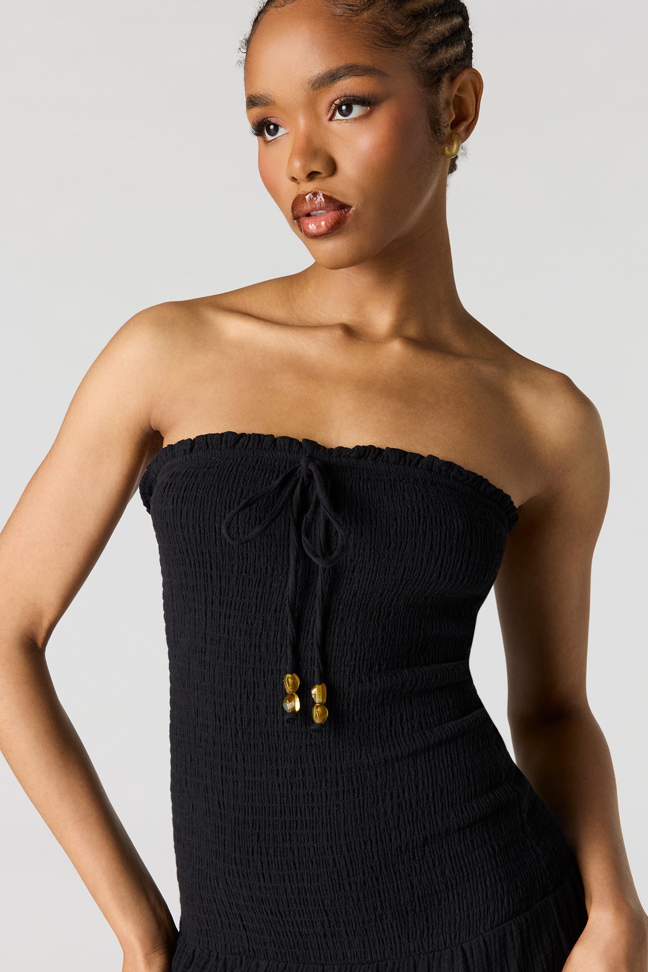 Smocked Tube Midi Dress