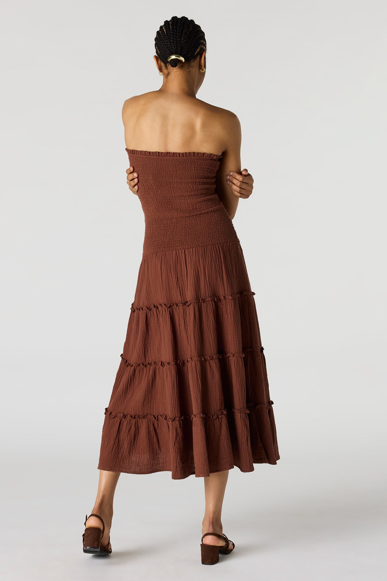 Smocked Tube Midi Dress
