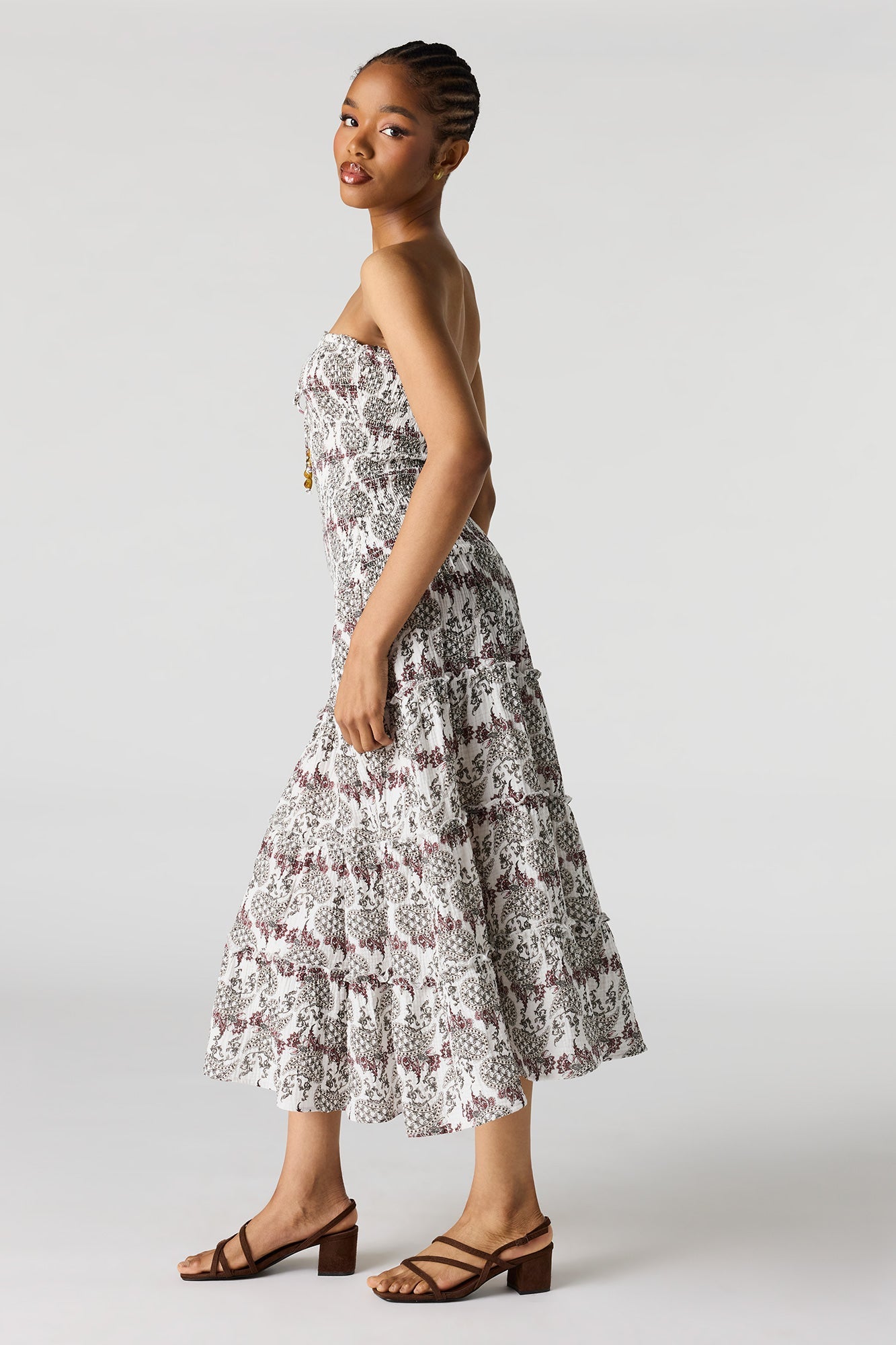 Smocked Tube Midi Dress