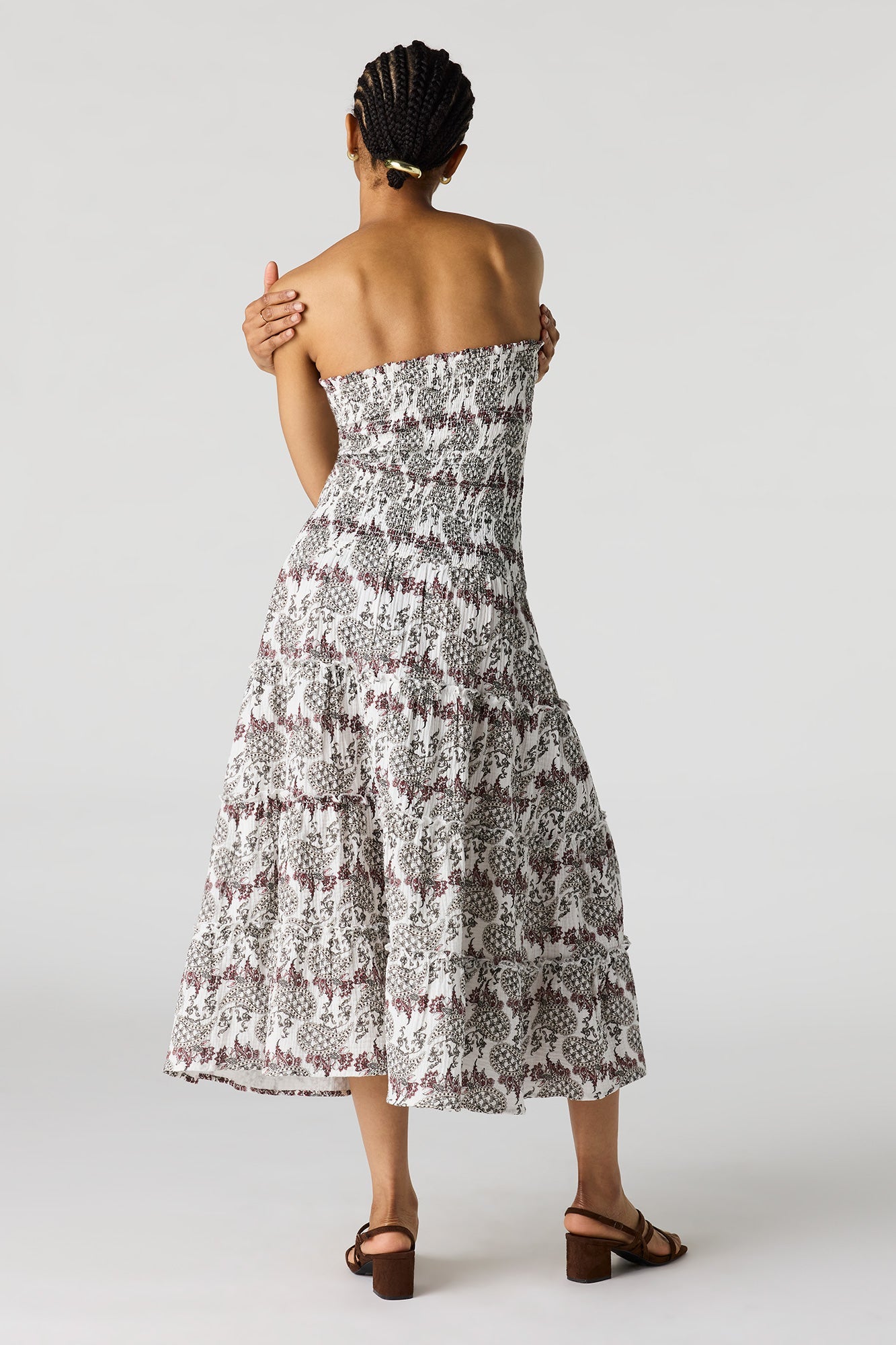 Smocked Tube Midi Dress