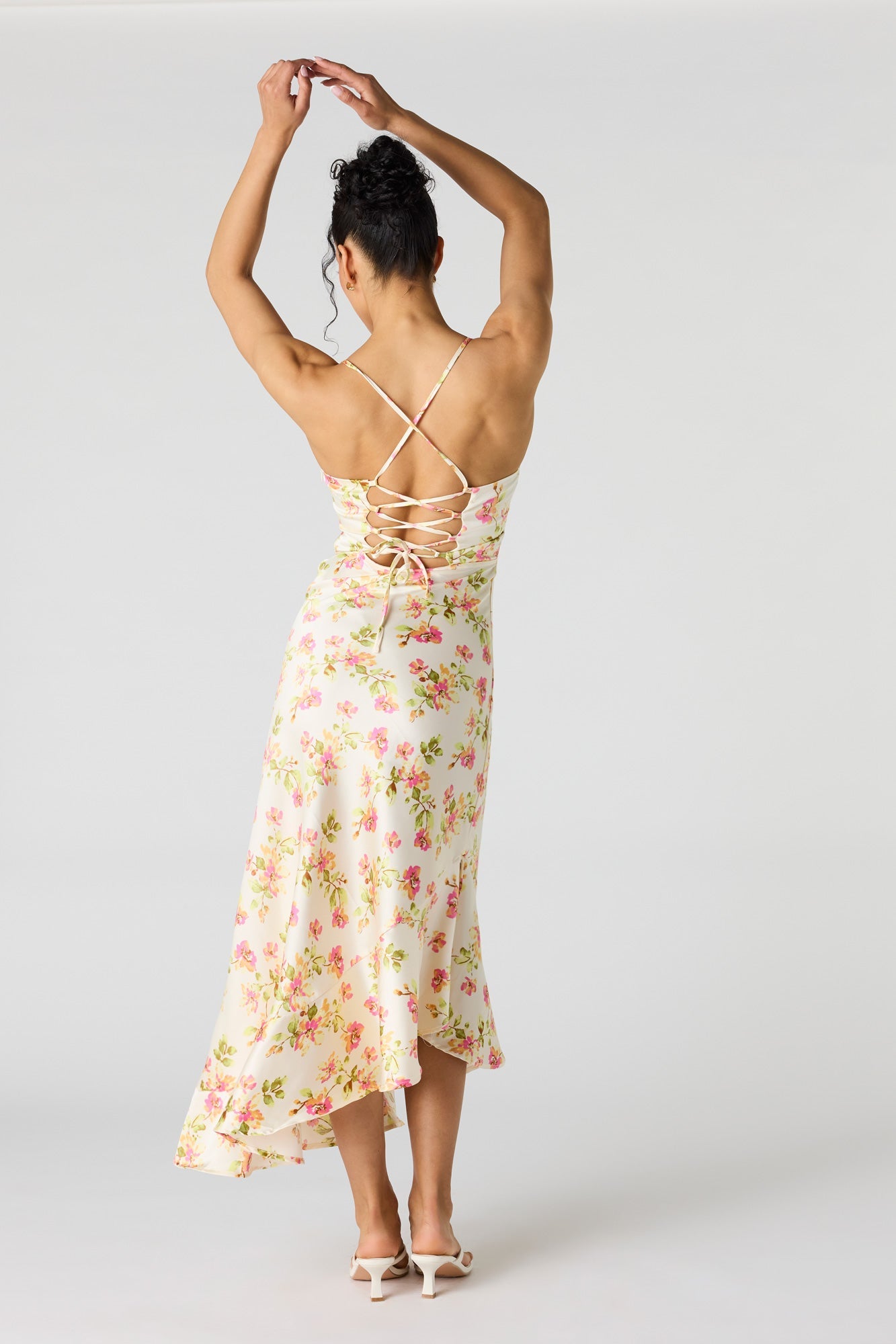 Satin Asymmetrical Maxi Dress