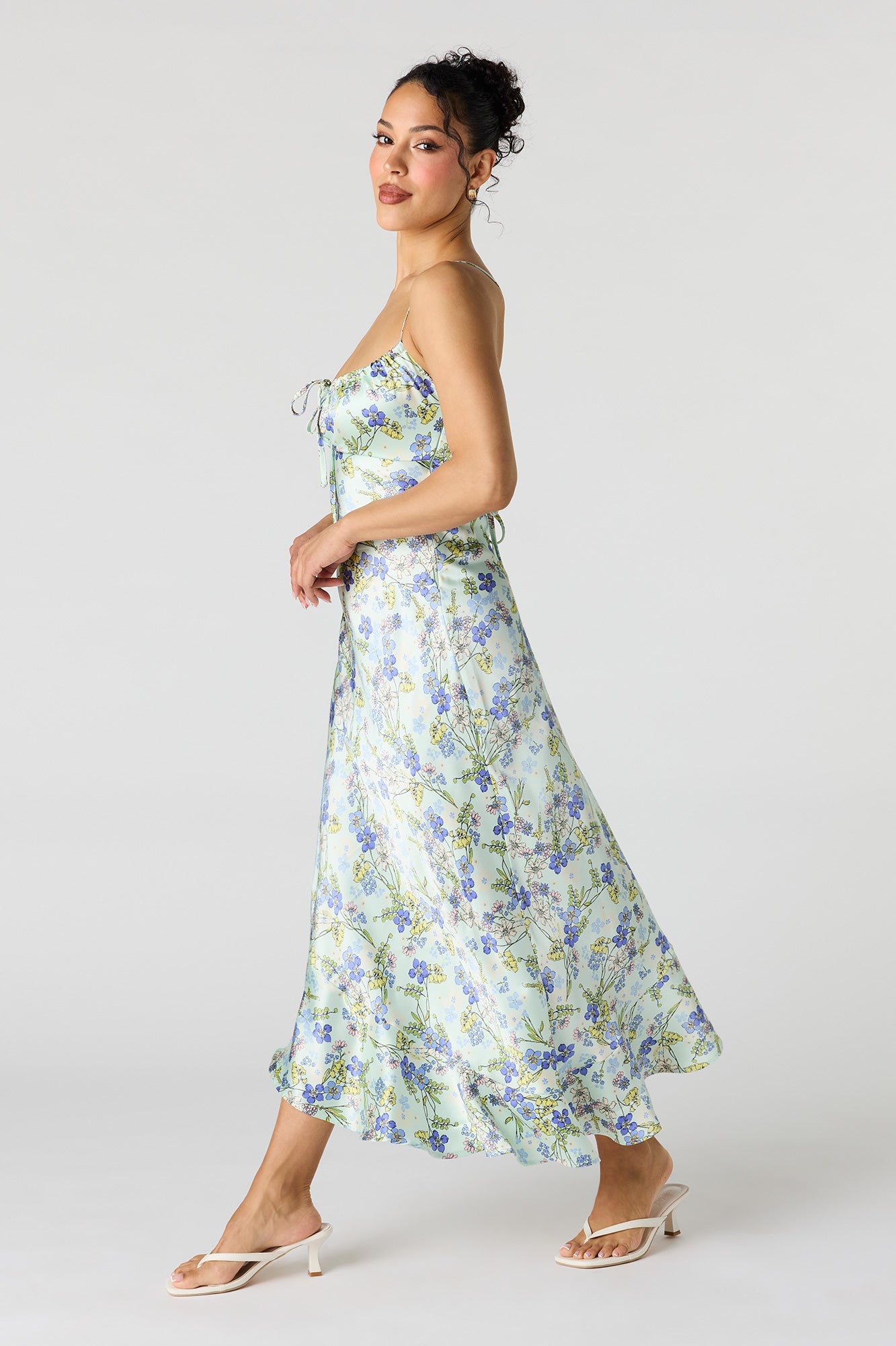 Satin Asymmetrical Maxi Dress