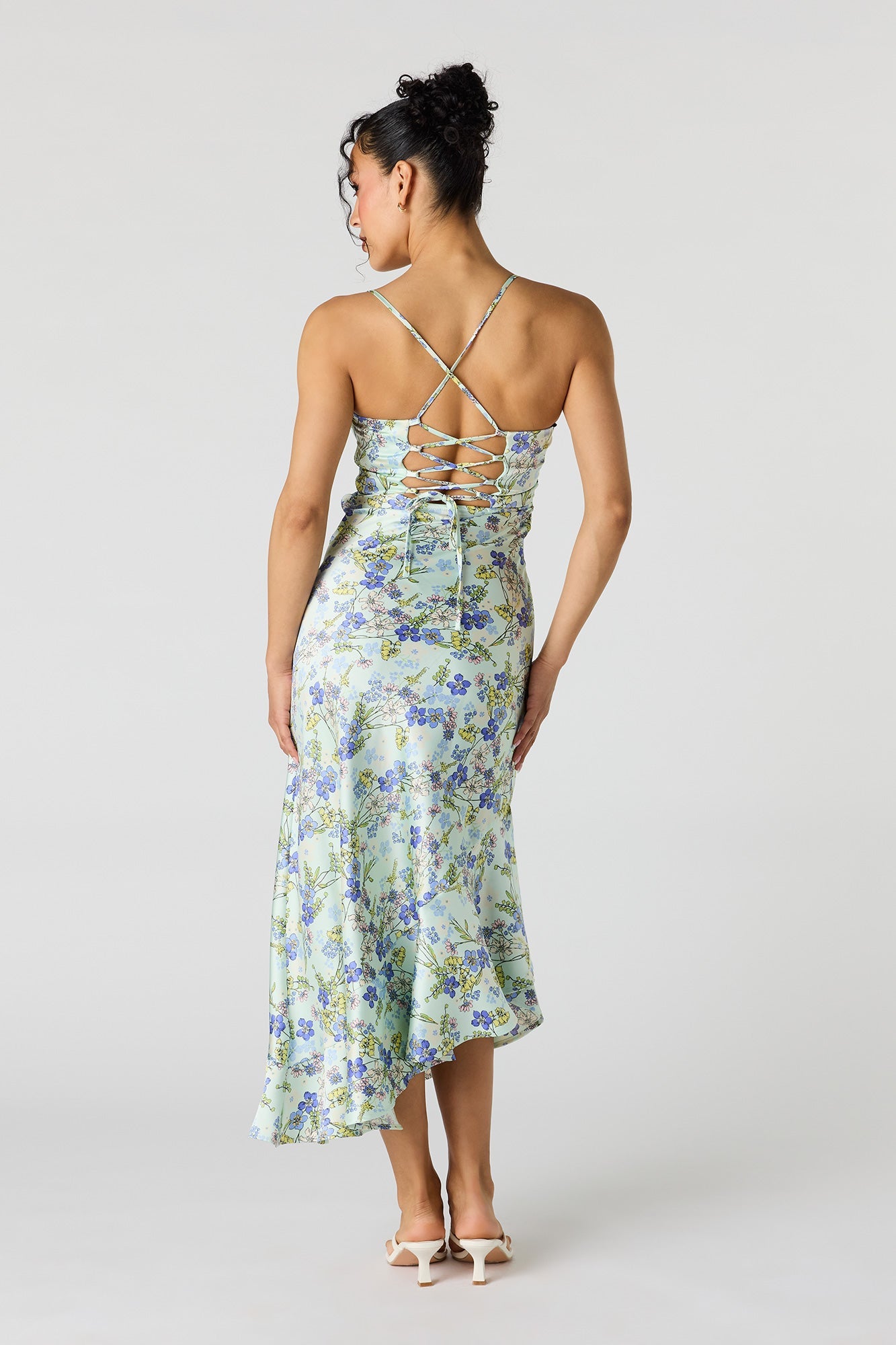 Satin Asymmetrical Maxi Dress