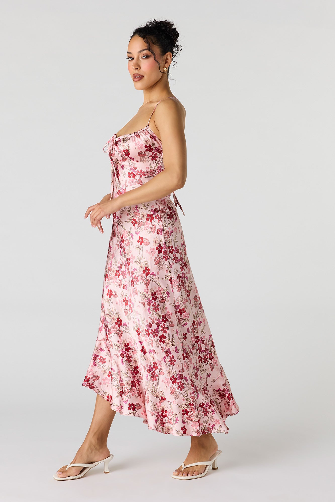 Satin Asymmetrical Maxi Dress