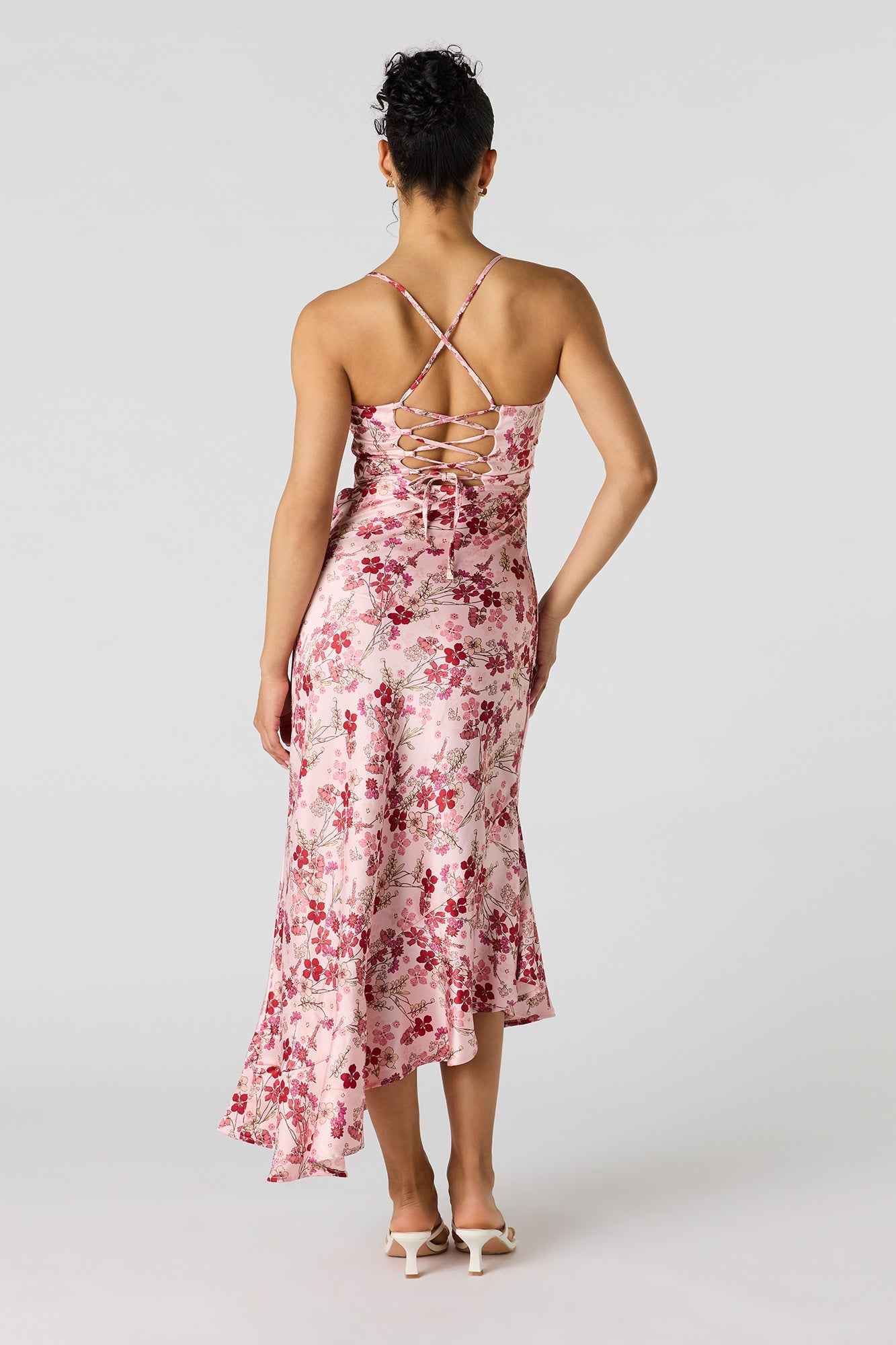 Satin Asymmetrical Maxi Dress