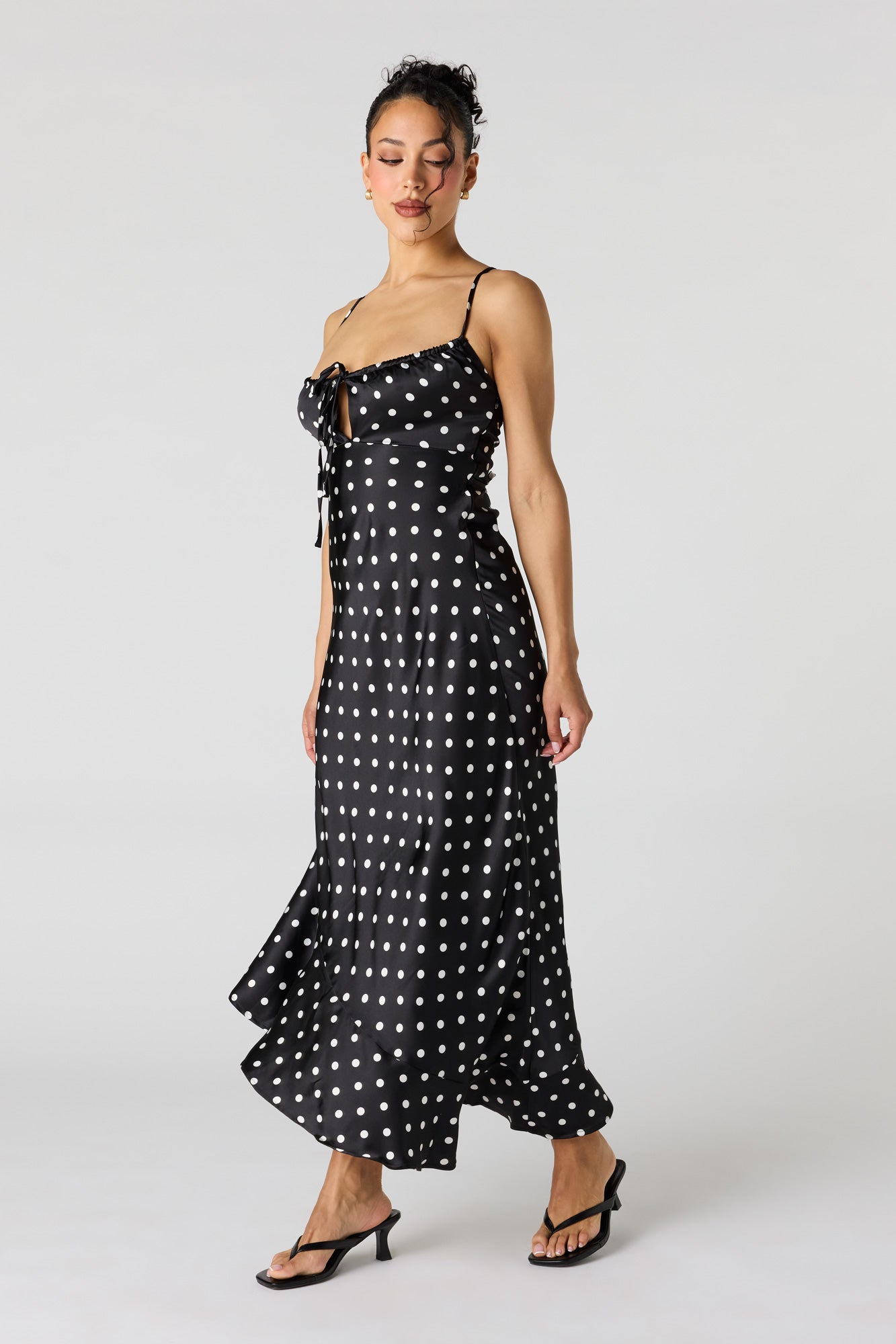 Satin Asymmetrical Maxi Dress