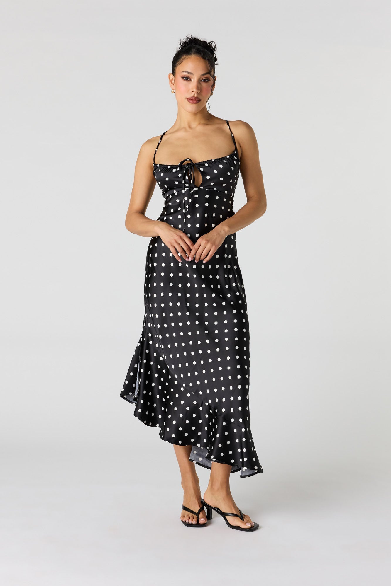 Satin Asymmetrical Maxi Dress