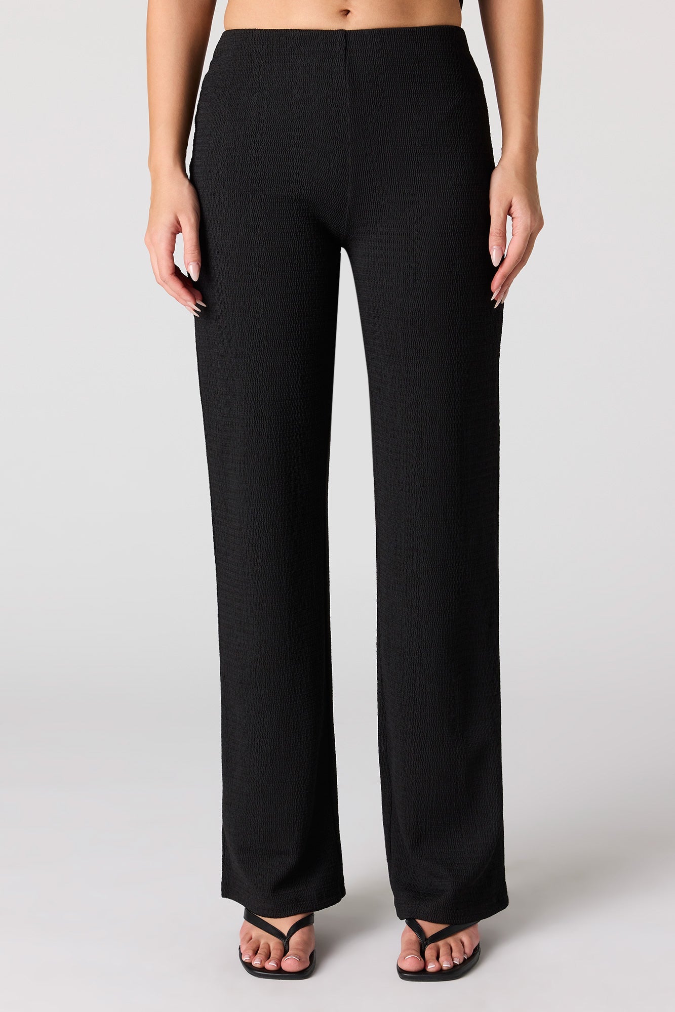 Textured Wide Leg Pant