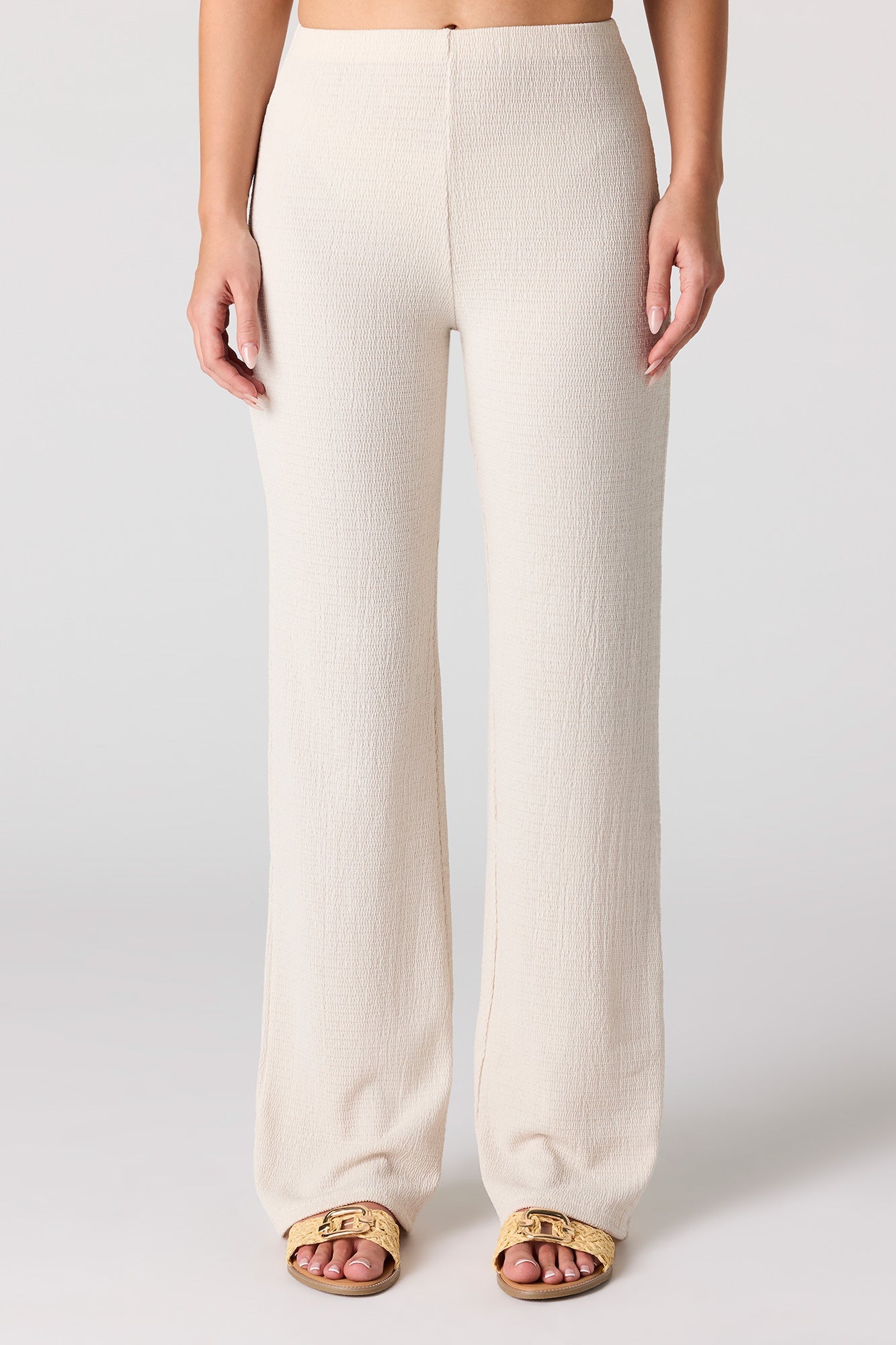 Textured Wide Leg Pant
