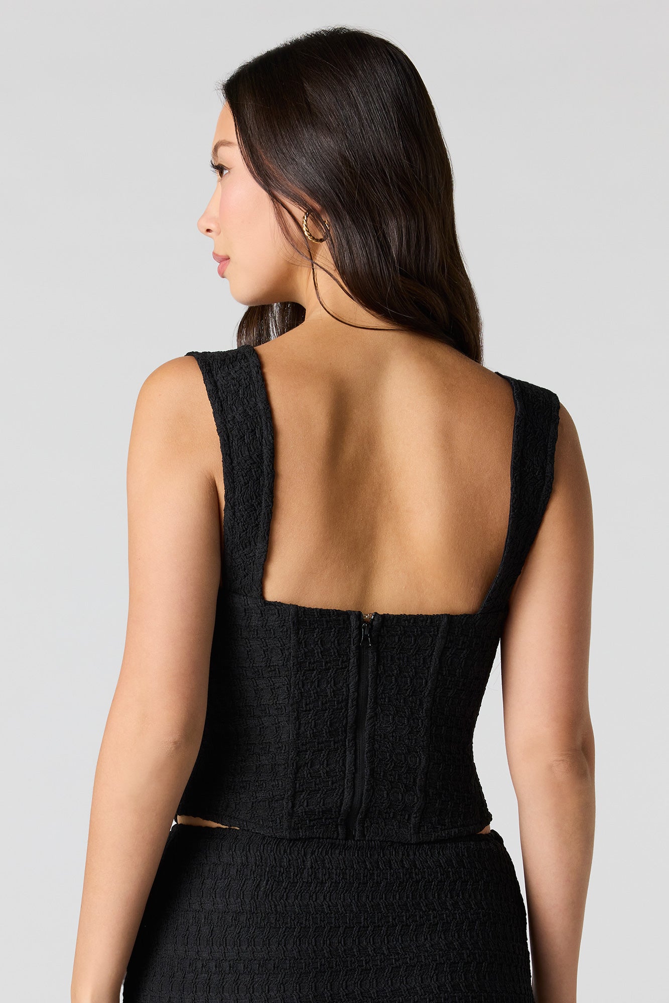 Puckered Knit Corset Top