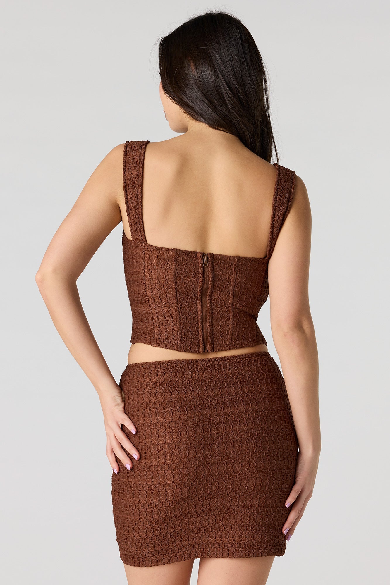 Puckered Knit Corset Top