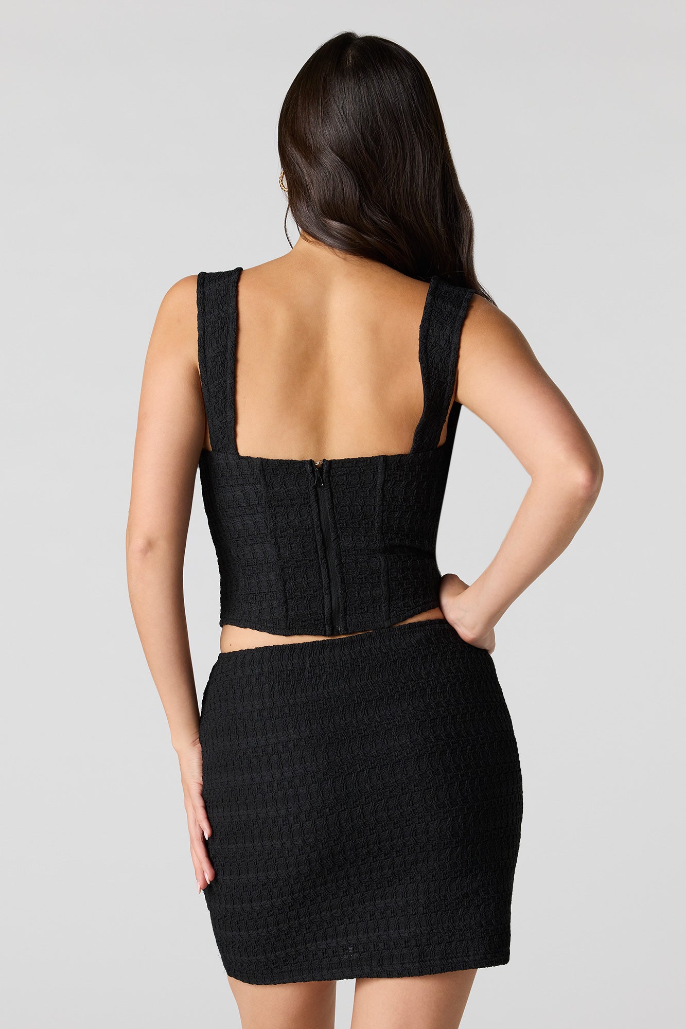 Puckered Knit Mini Skirt