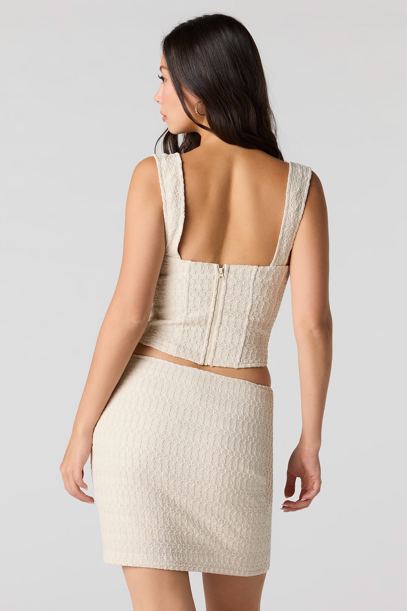 Puckered Knit Mini Skirt