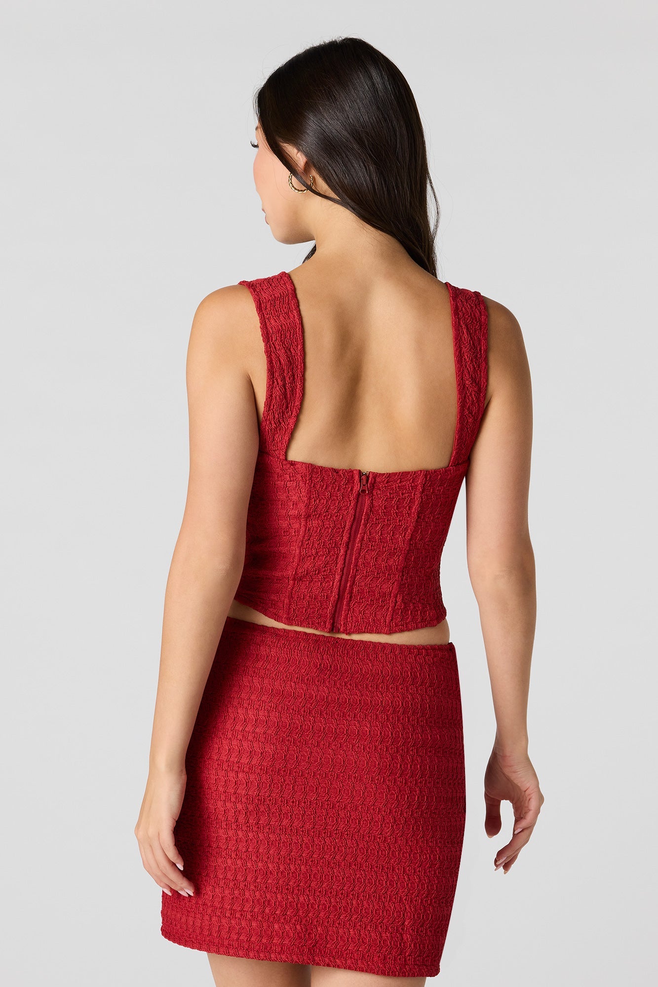 Puckered Knit Mini Skirt