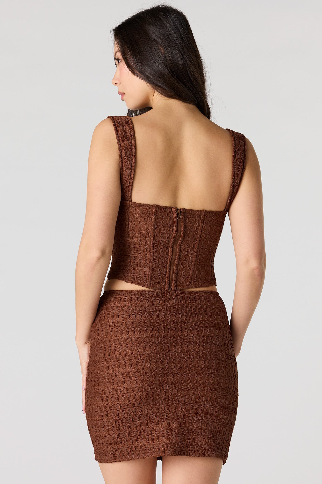 Puckered Knit Mini Skirt