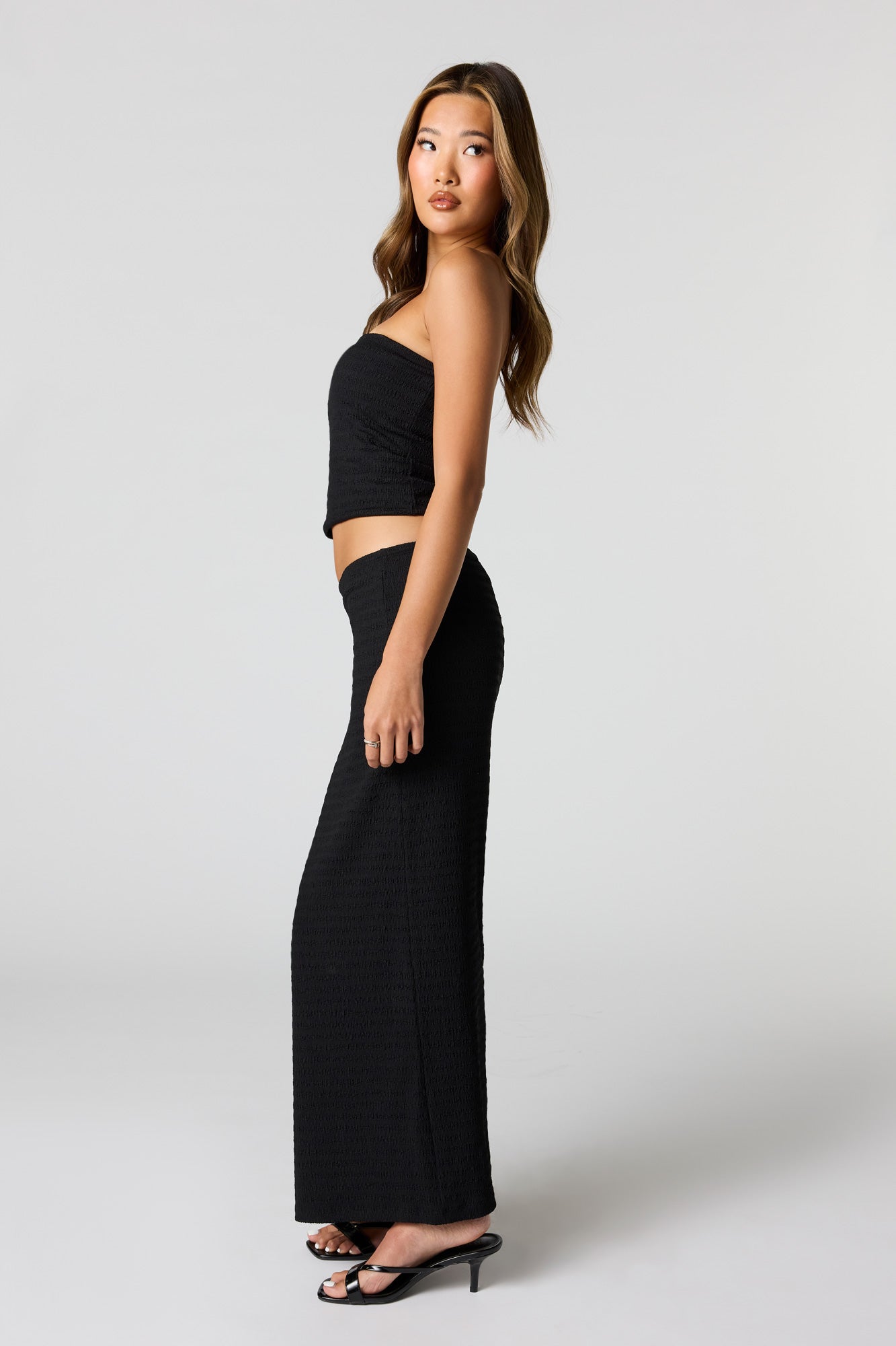 Textured Maxi Skirt