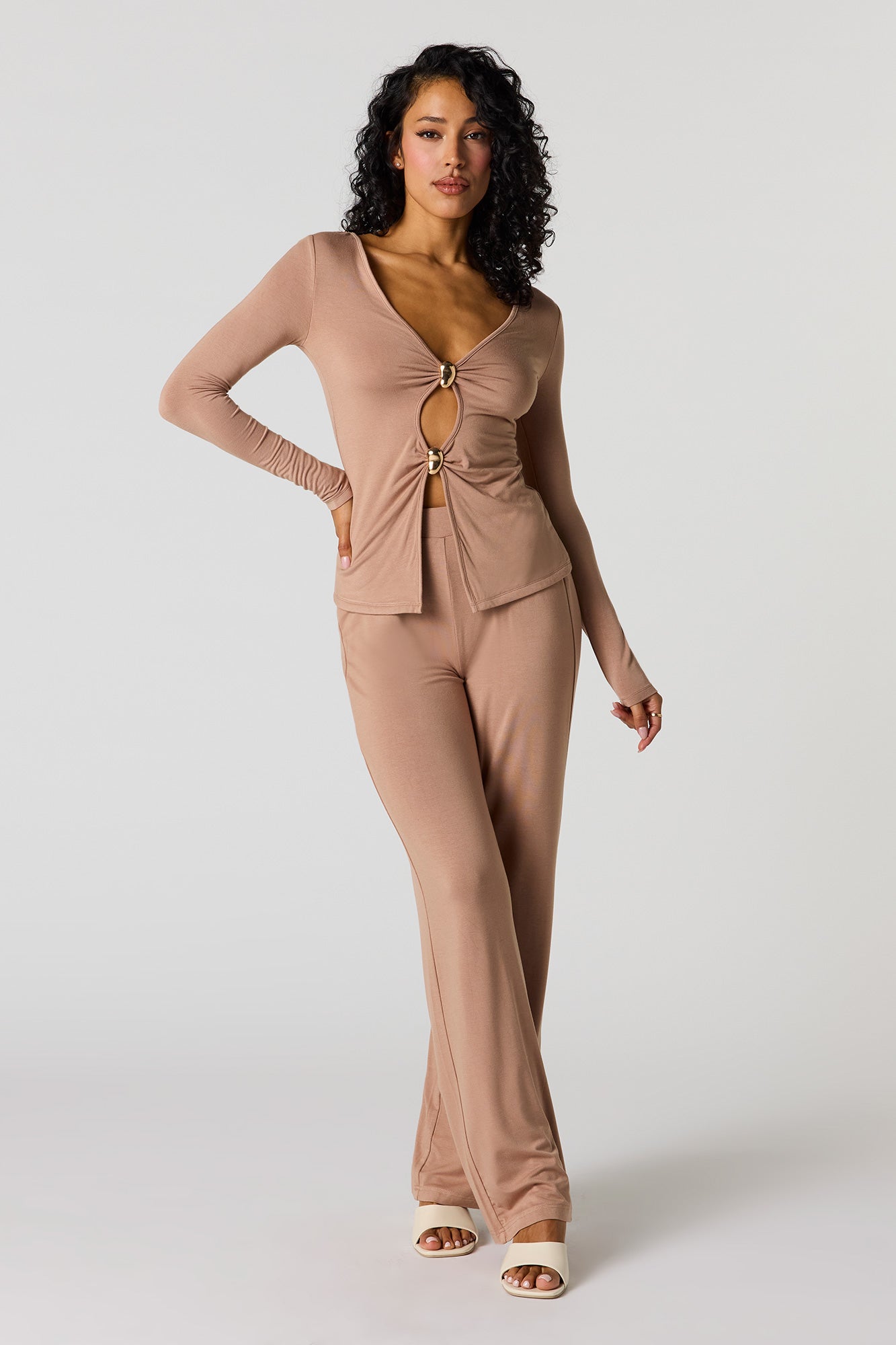 Metal Accent Cut-Out Flyaway Top