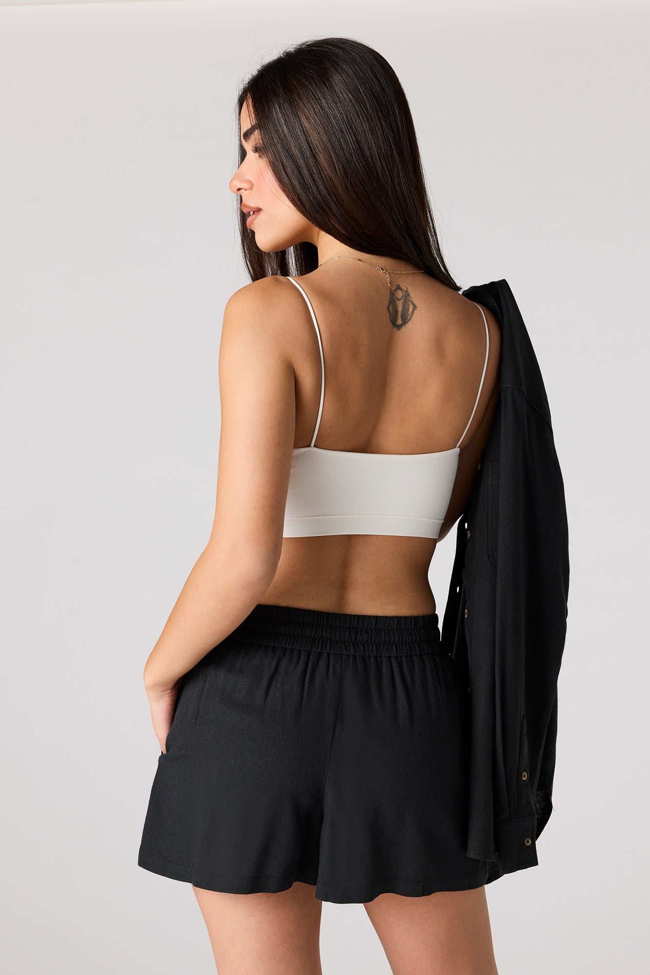 Linen-Blend Drawstring Short