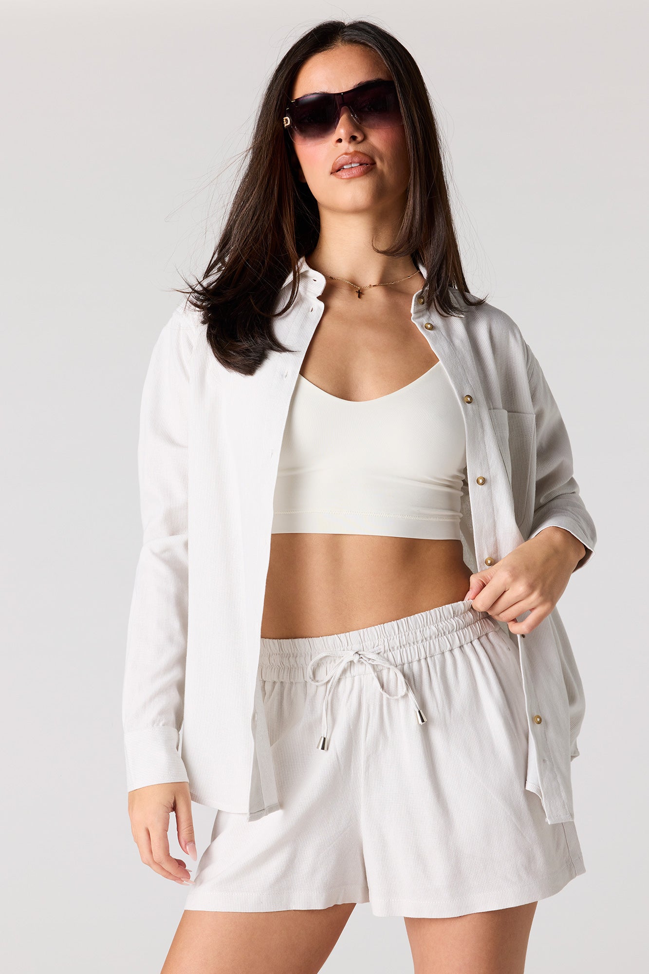 Linen-Blend Drawstring Short