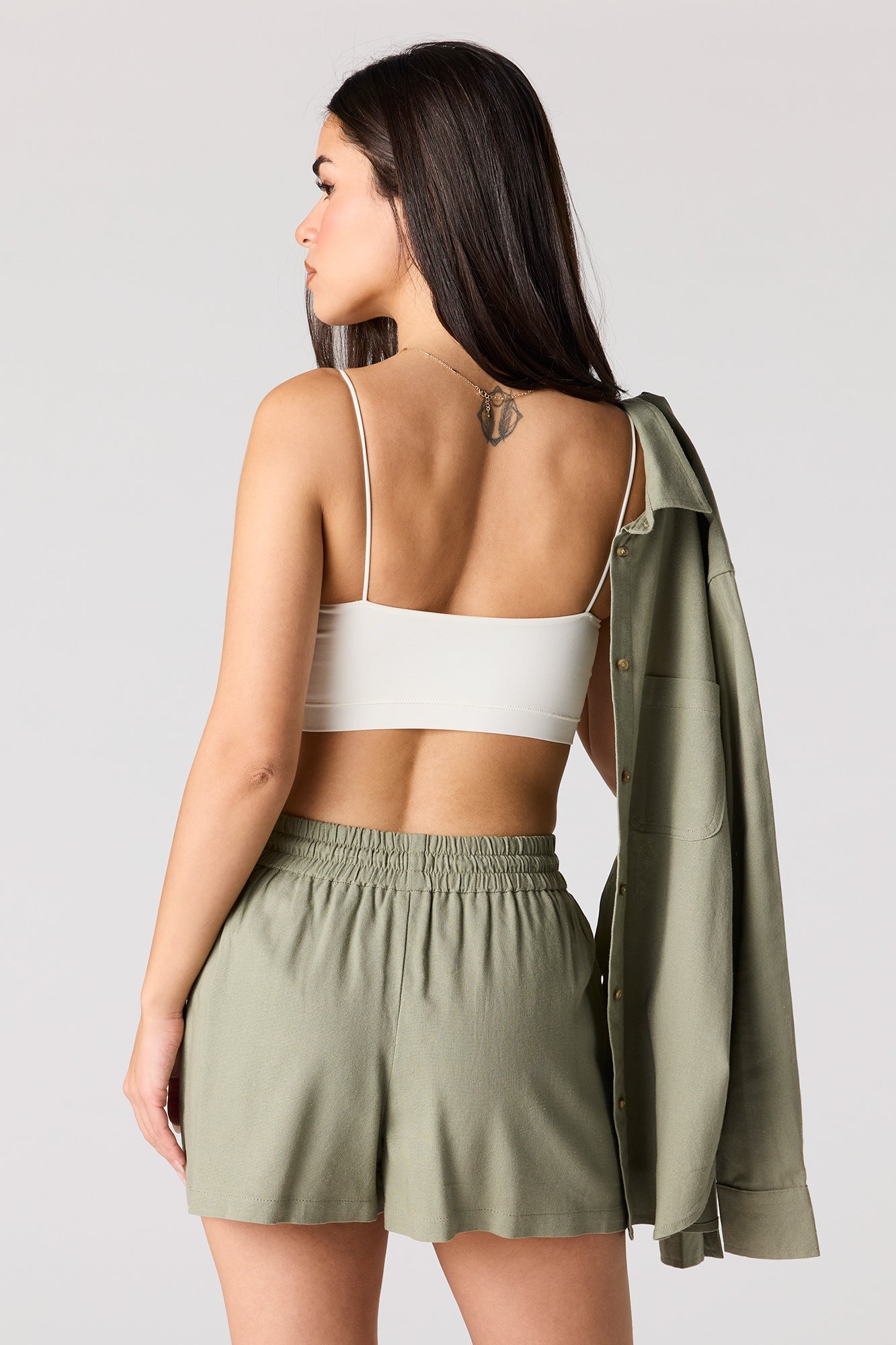 Linen-Blend Drawstring Short