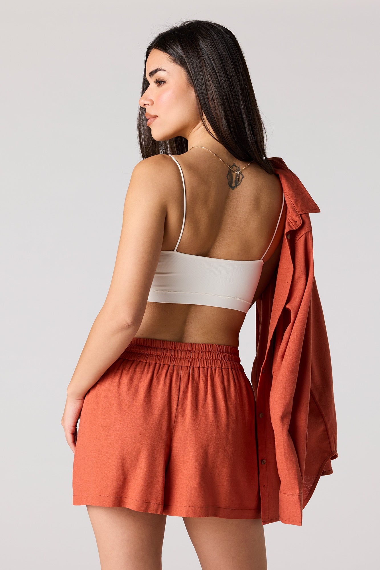 Linen-Blend Drawstring Short
