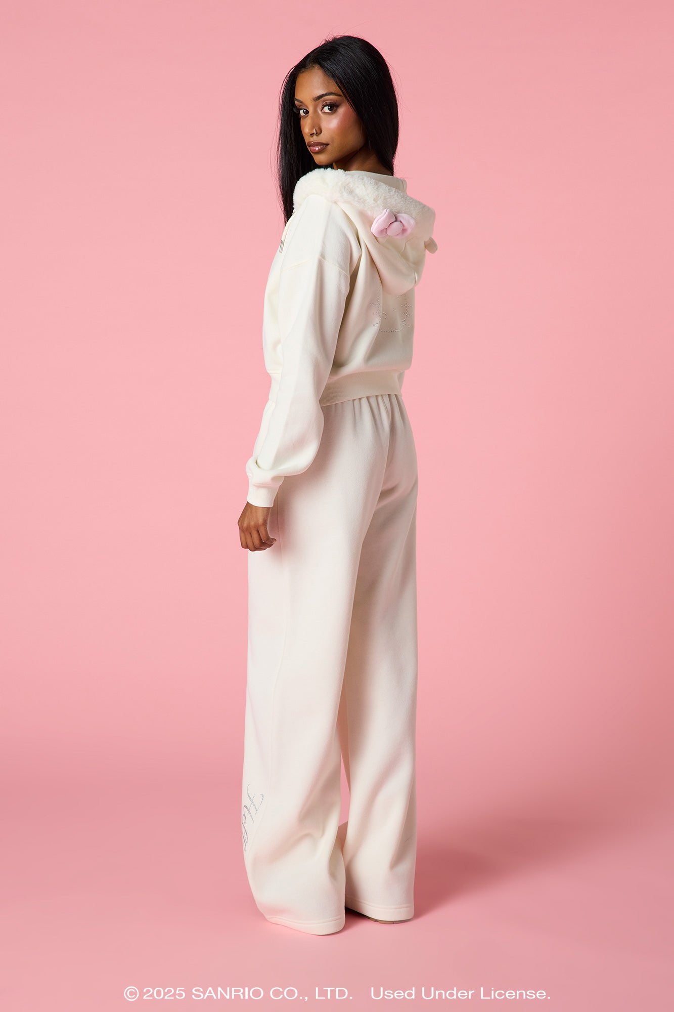 Hello Kitty® Glitter Graphic Wide Leg Sweatpant
