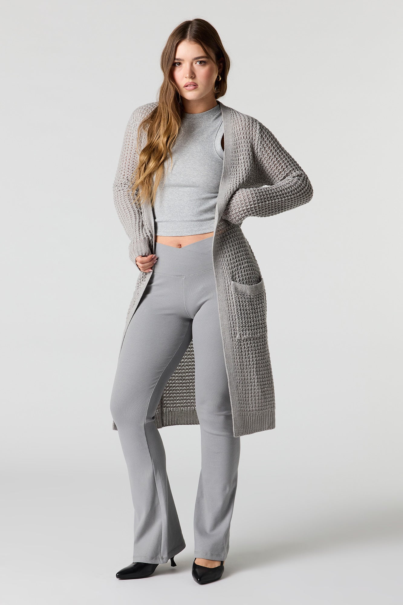 Open Knit Longline Cardigan