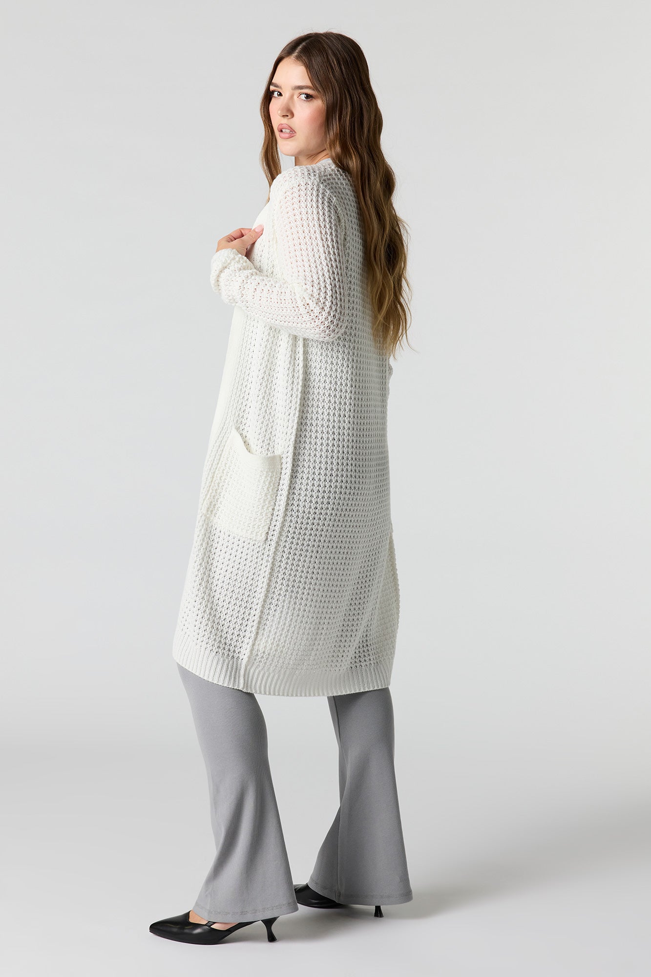 Open Knit Longline Cardigan