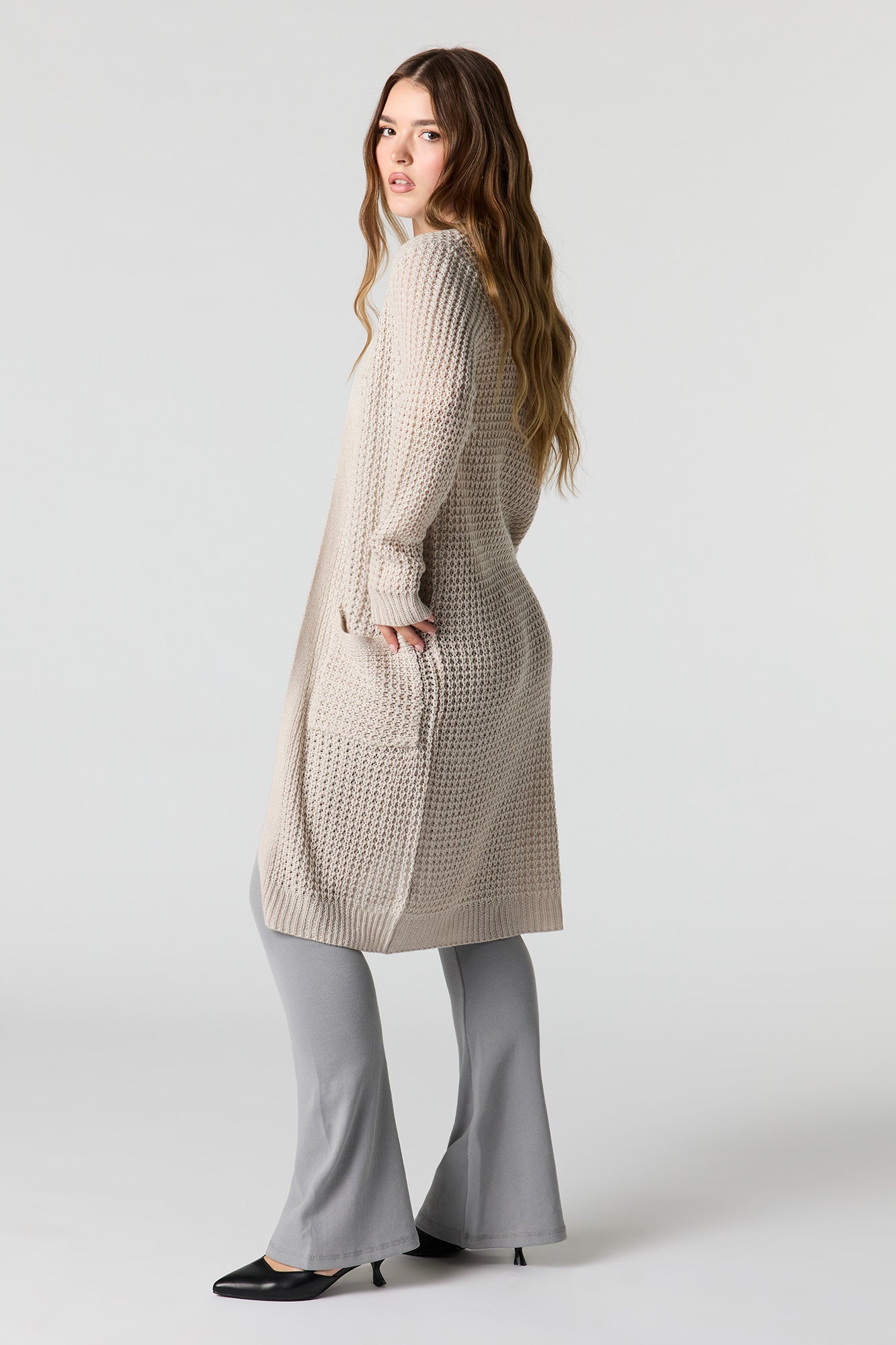 Open Knit Longline Cardigan