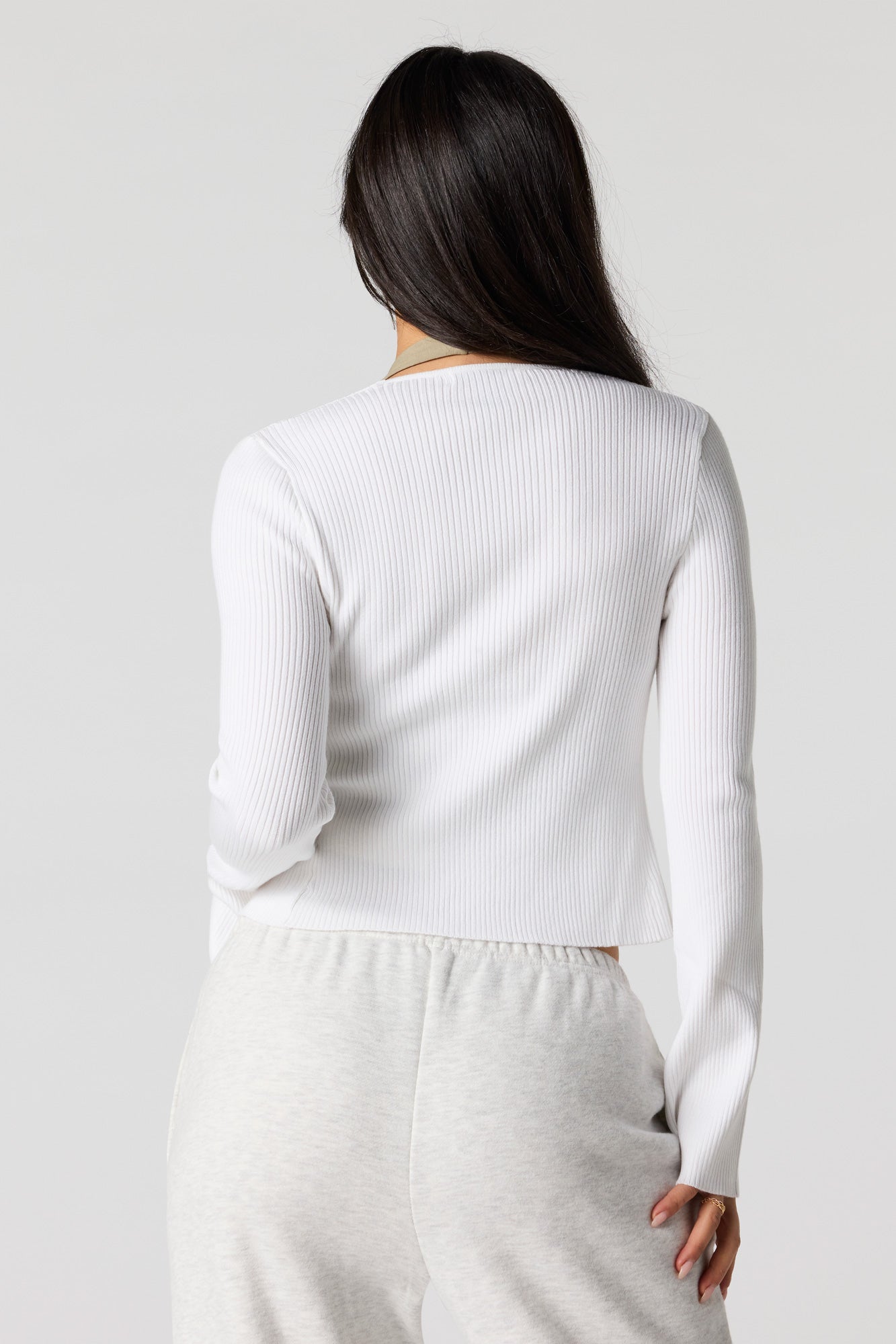 Ribbed Knit Self-Tie Cardigan