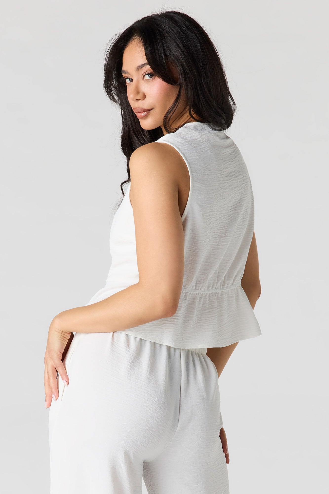 Flowy Self-Tie Front Top