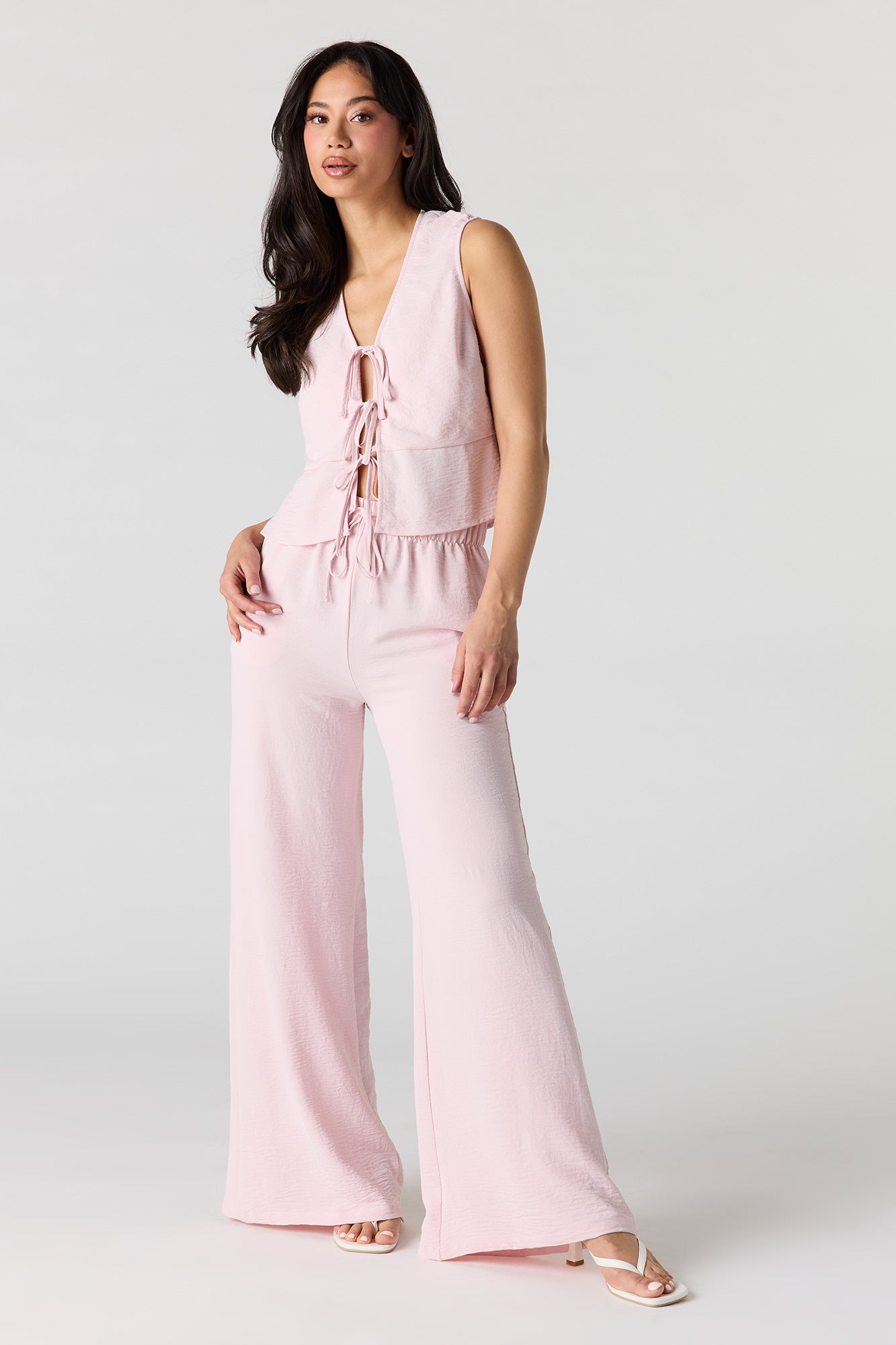 Flowy Self-Tie Front Top