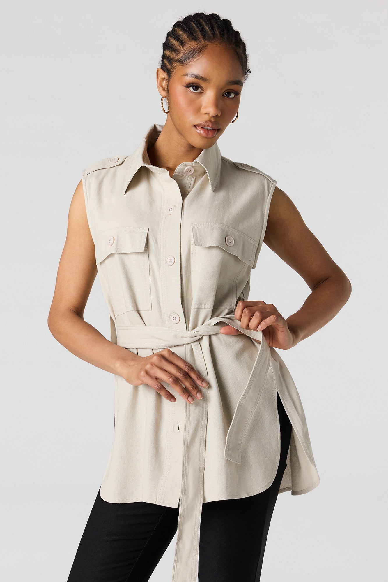 Button-Up Collared Vest