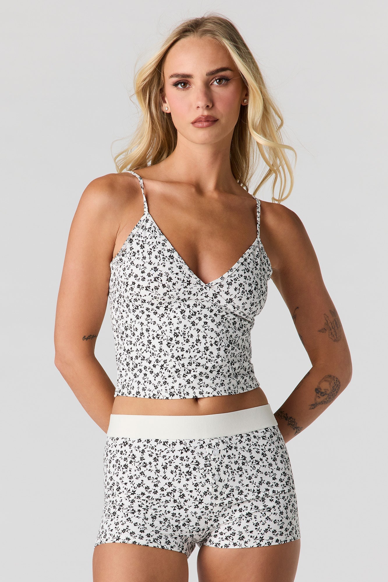 Printed Tank & Boxer Short Pajama Set