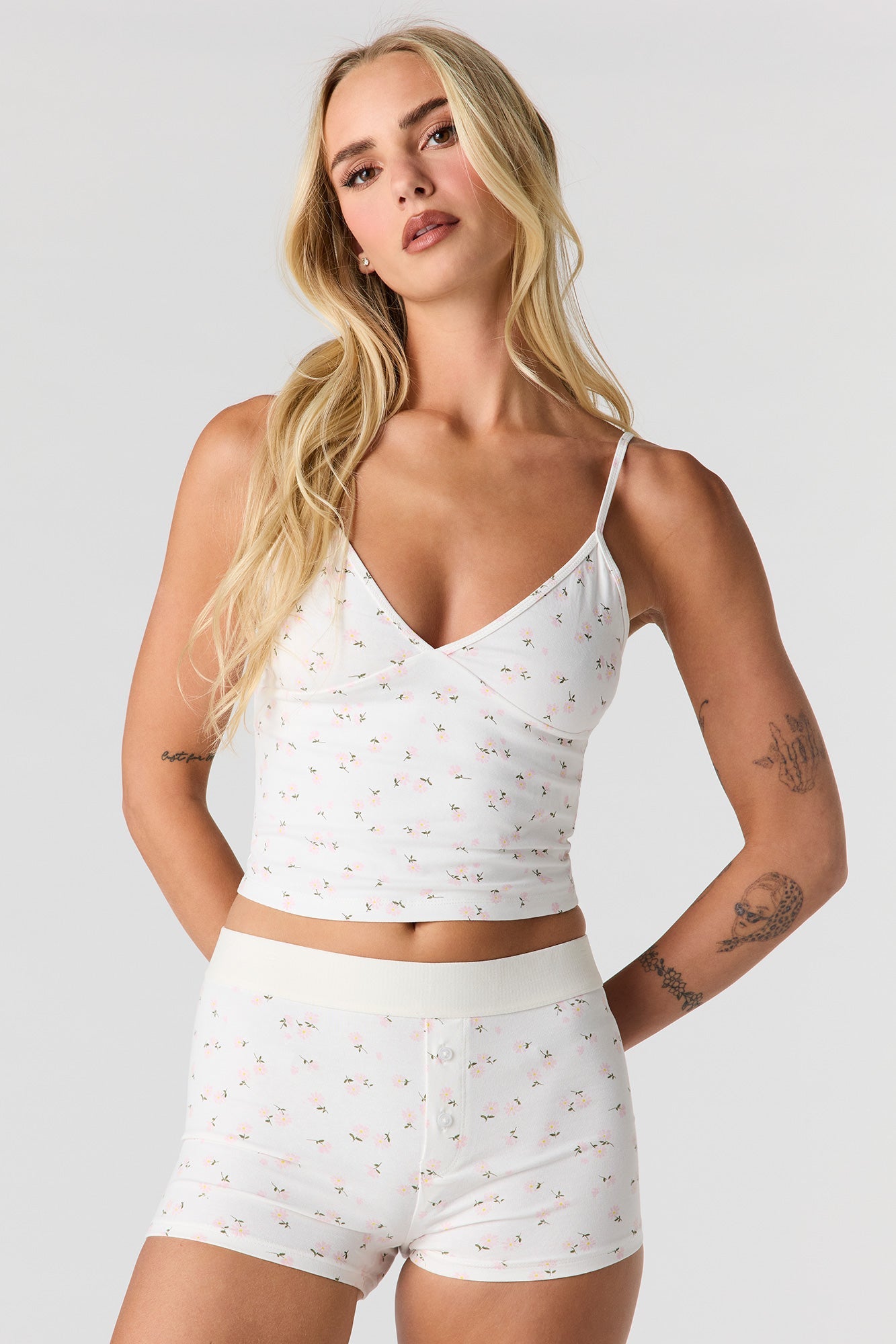 Printed Tank & Boxer Short Pajama Set