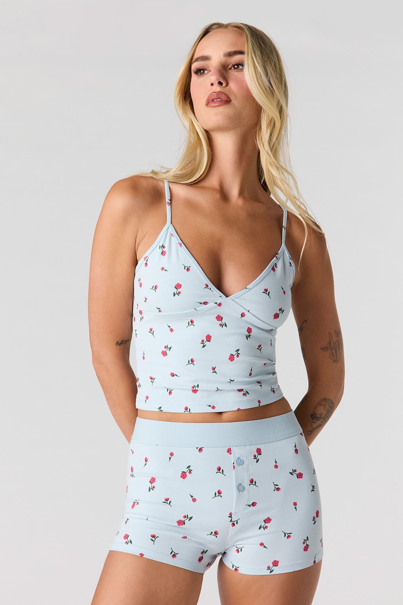 Printed Tank & Boxer Short Pajama Set