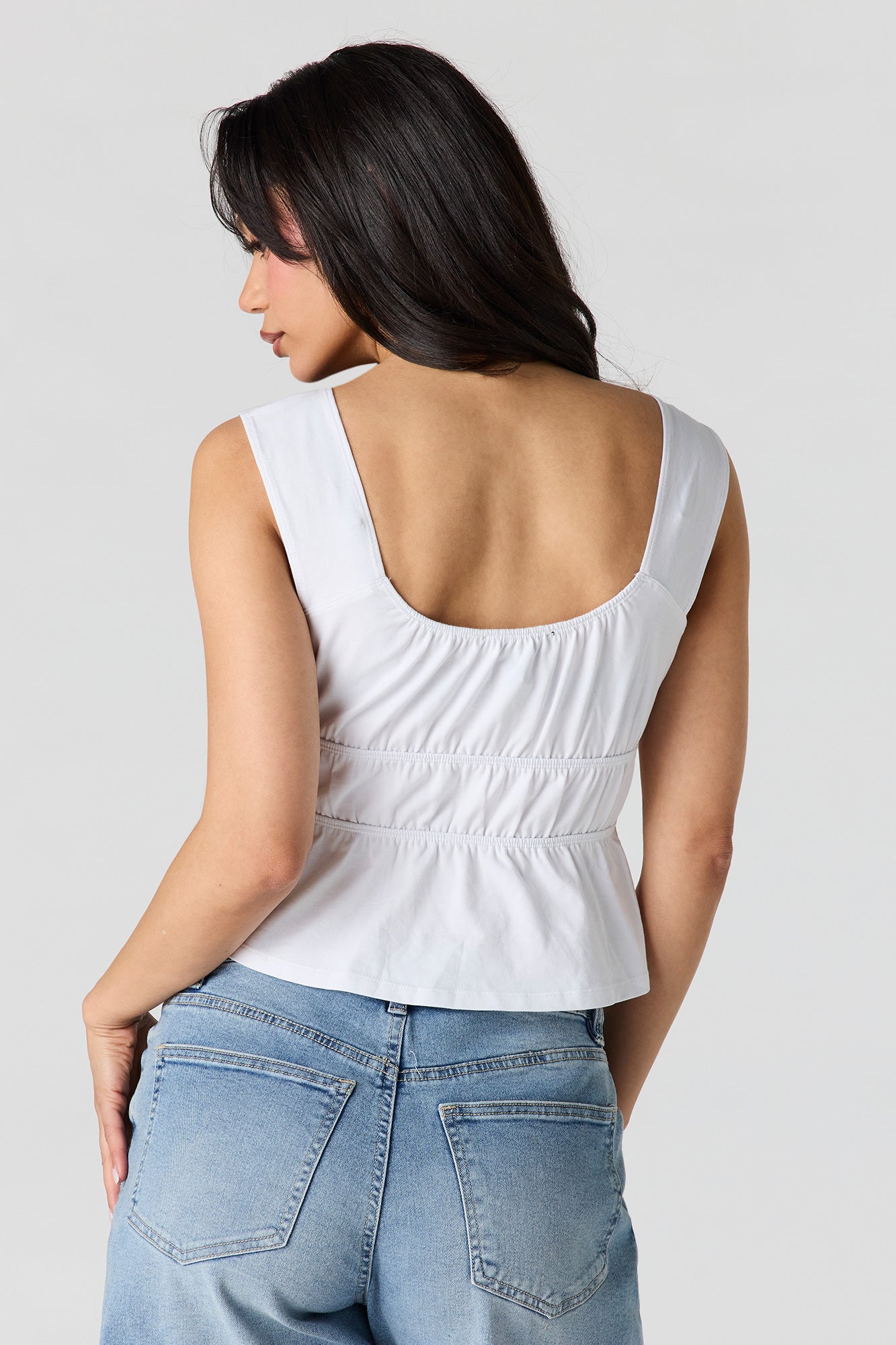 Scoop Neck Peplum Tank
