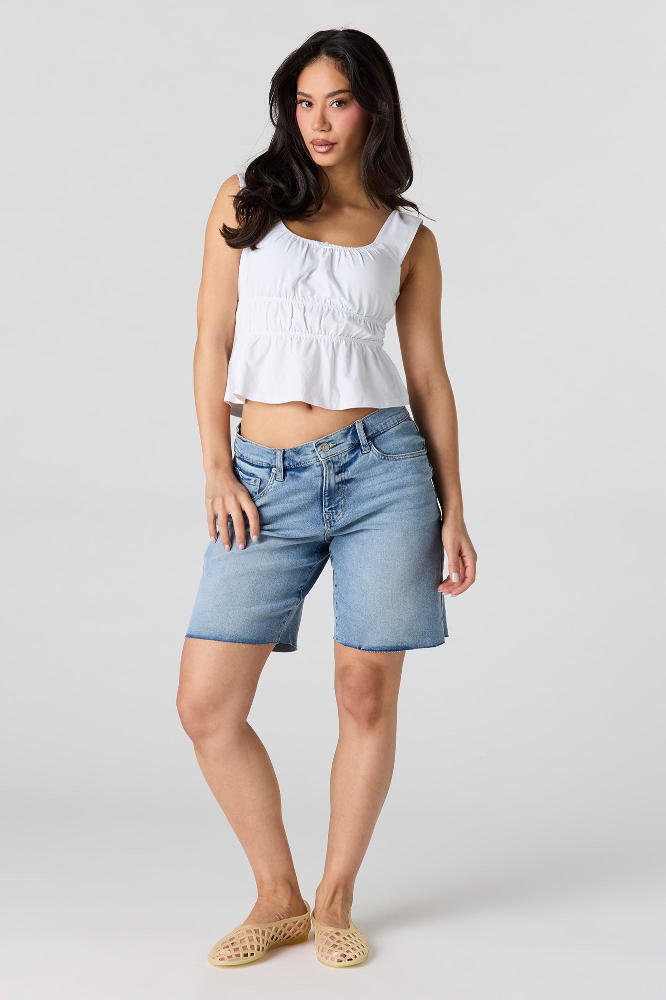 Scoop Neck Peplum Tank