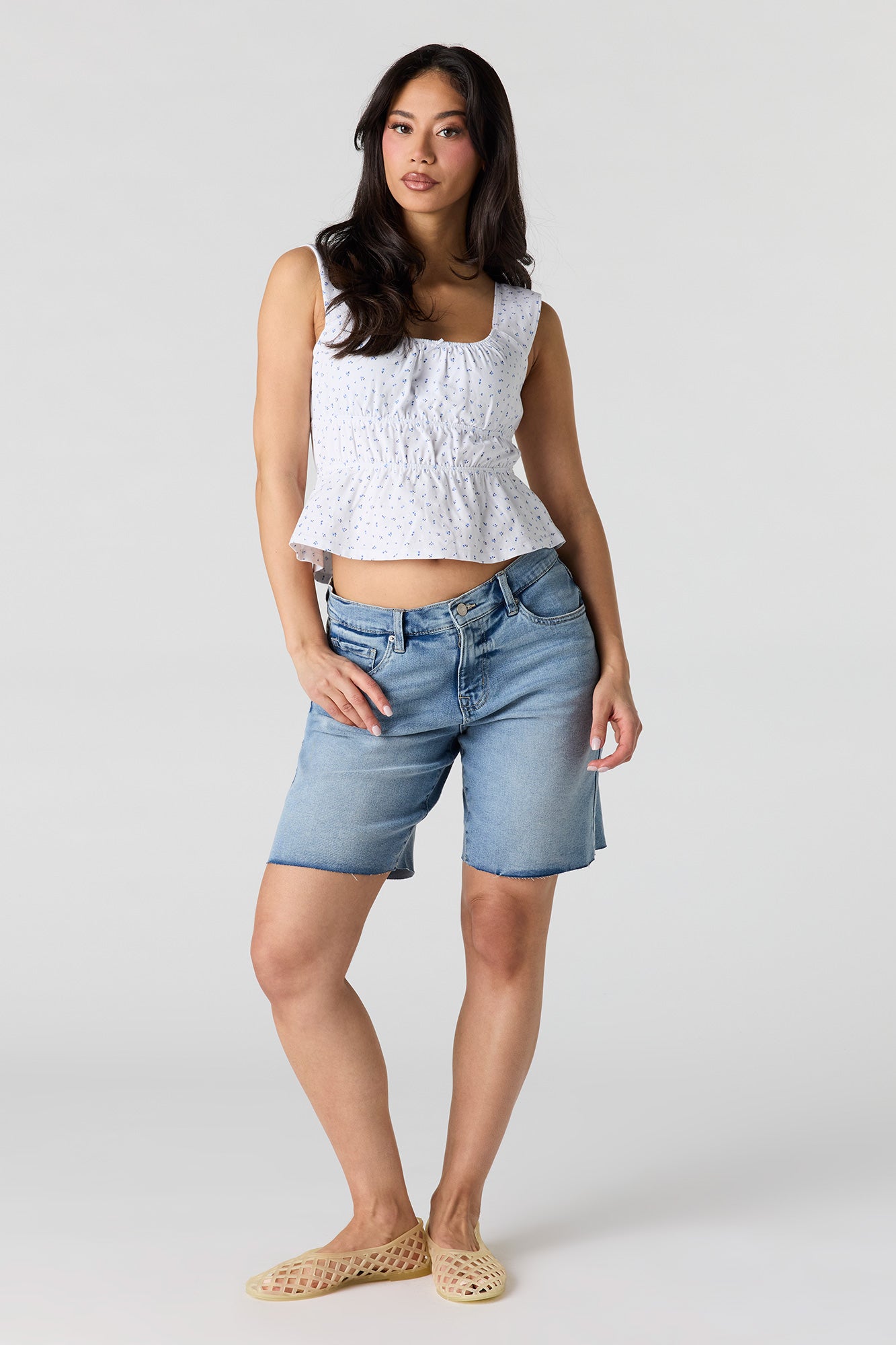 Scoop Neck Peplum Tank