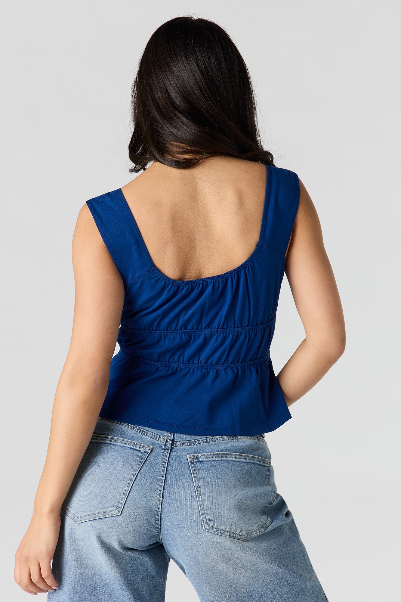 Scoop Neck Peplum Tank