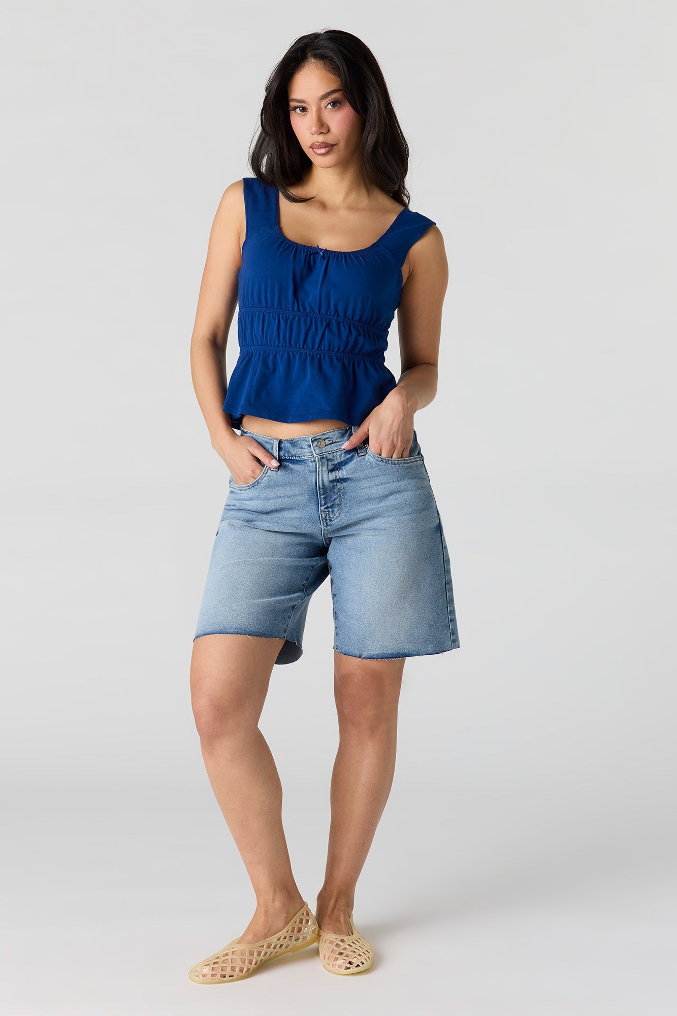 Scoop Neck Peplum Tank