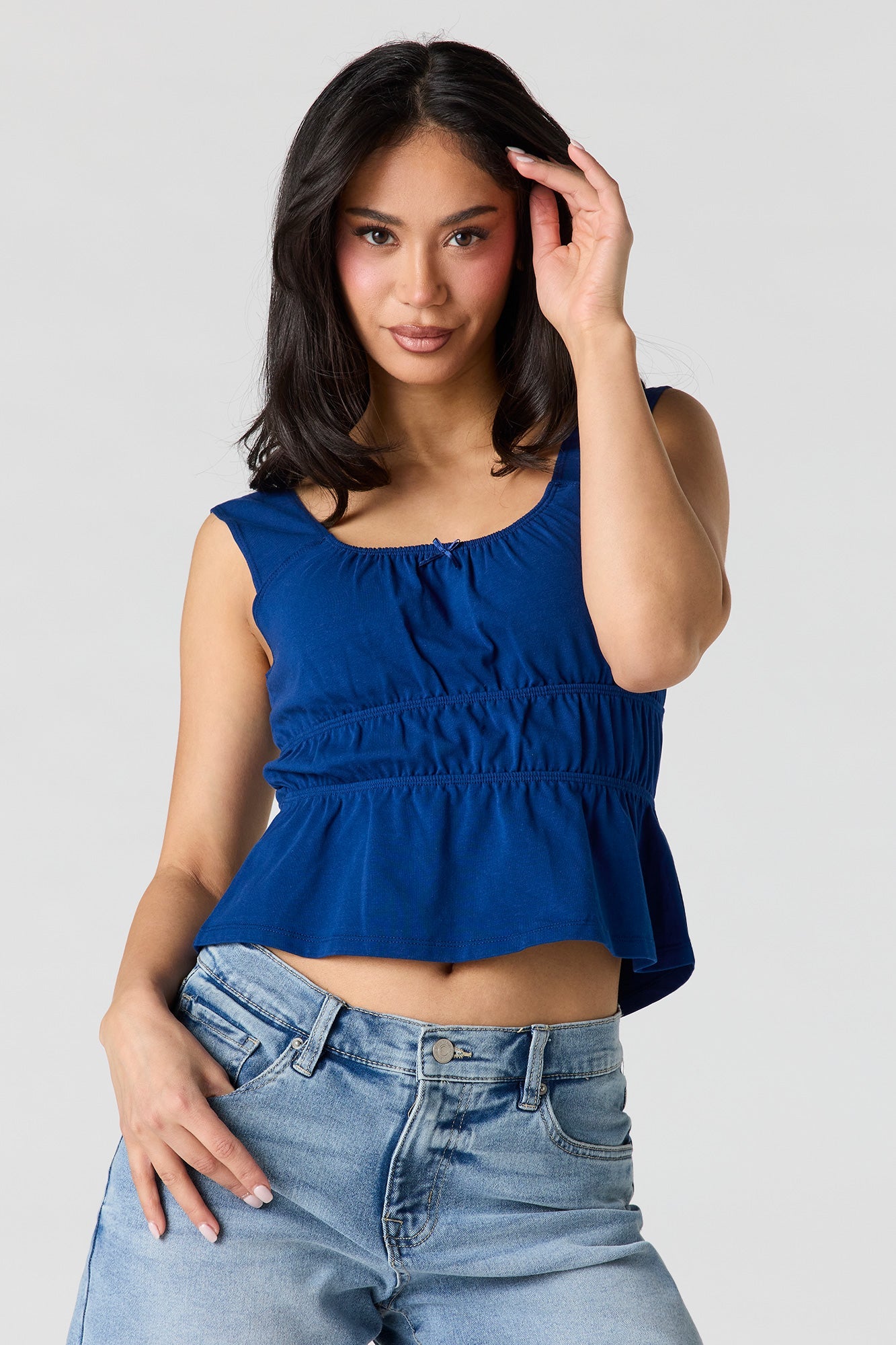 Scoop Neck Peplum Tank