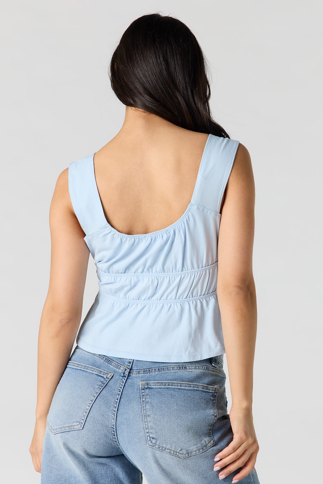 Scoop Neck Peplum Tank