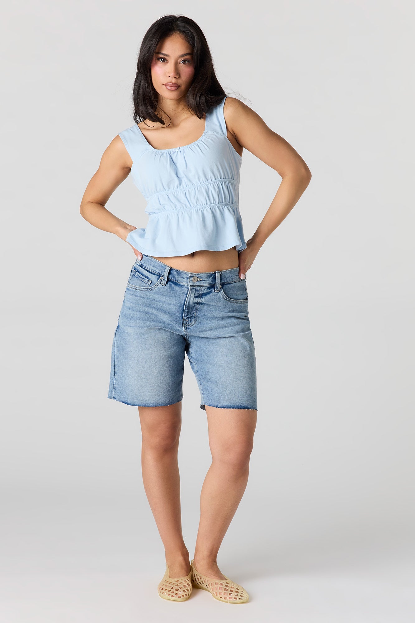 Scoop Neck Peplum Tank