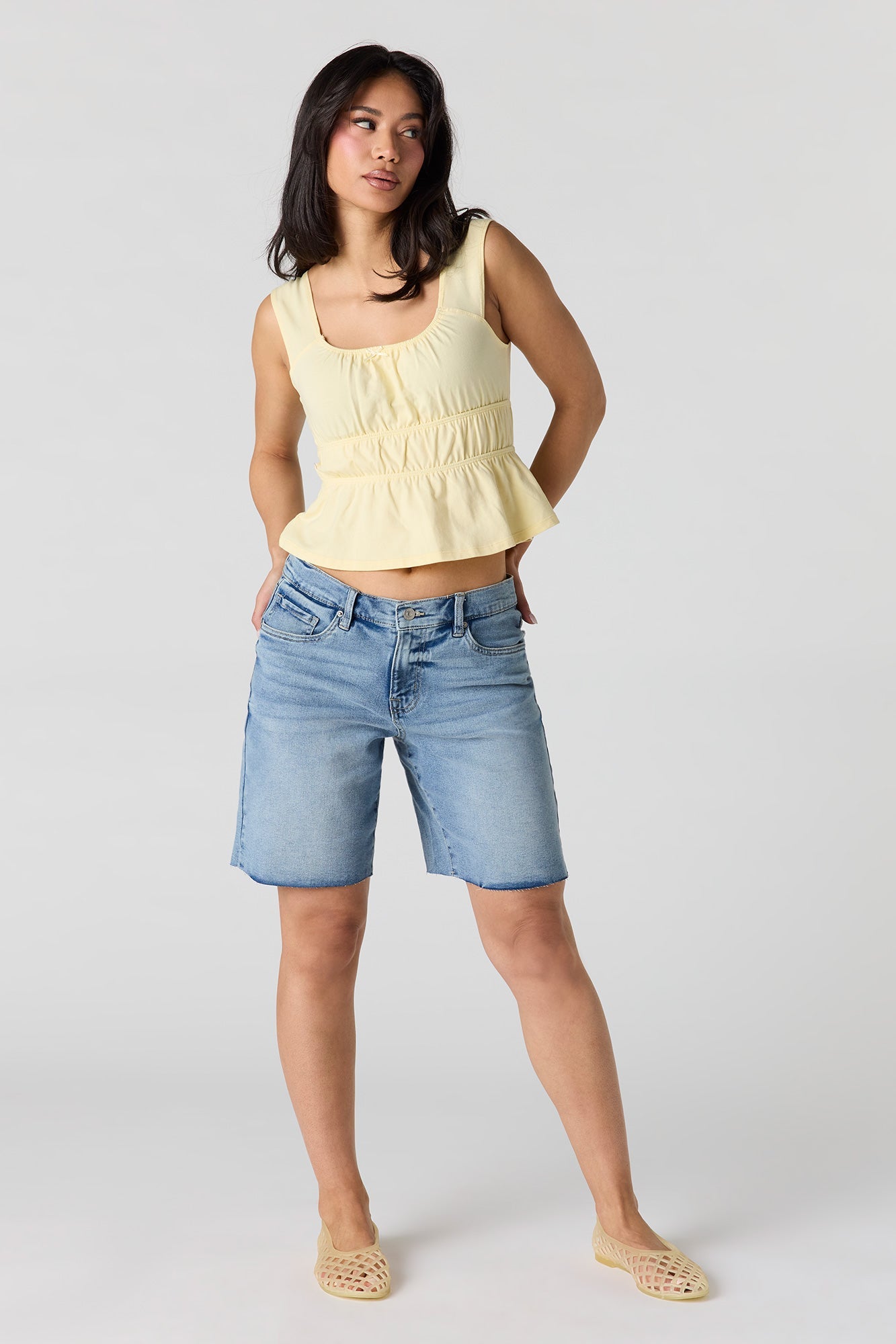 Scoop Neck Peplum Tank